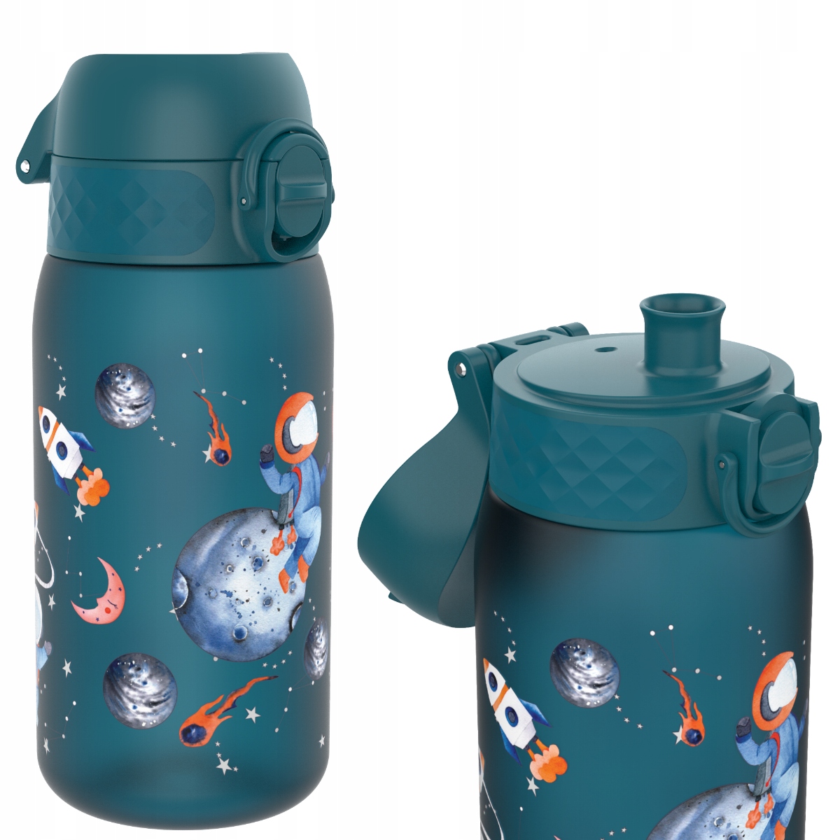 BIDON BEZ SŁOMKI Z USTNIKIEM SPORTOWYM KOSMOS ASTRONAUTA PLANETY ION8 0,35L