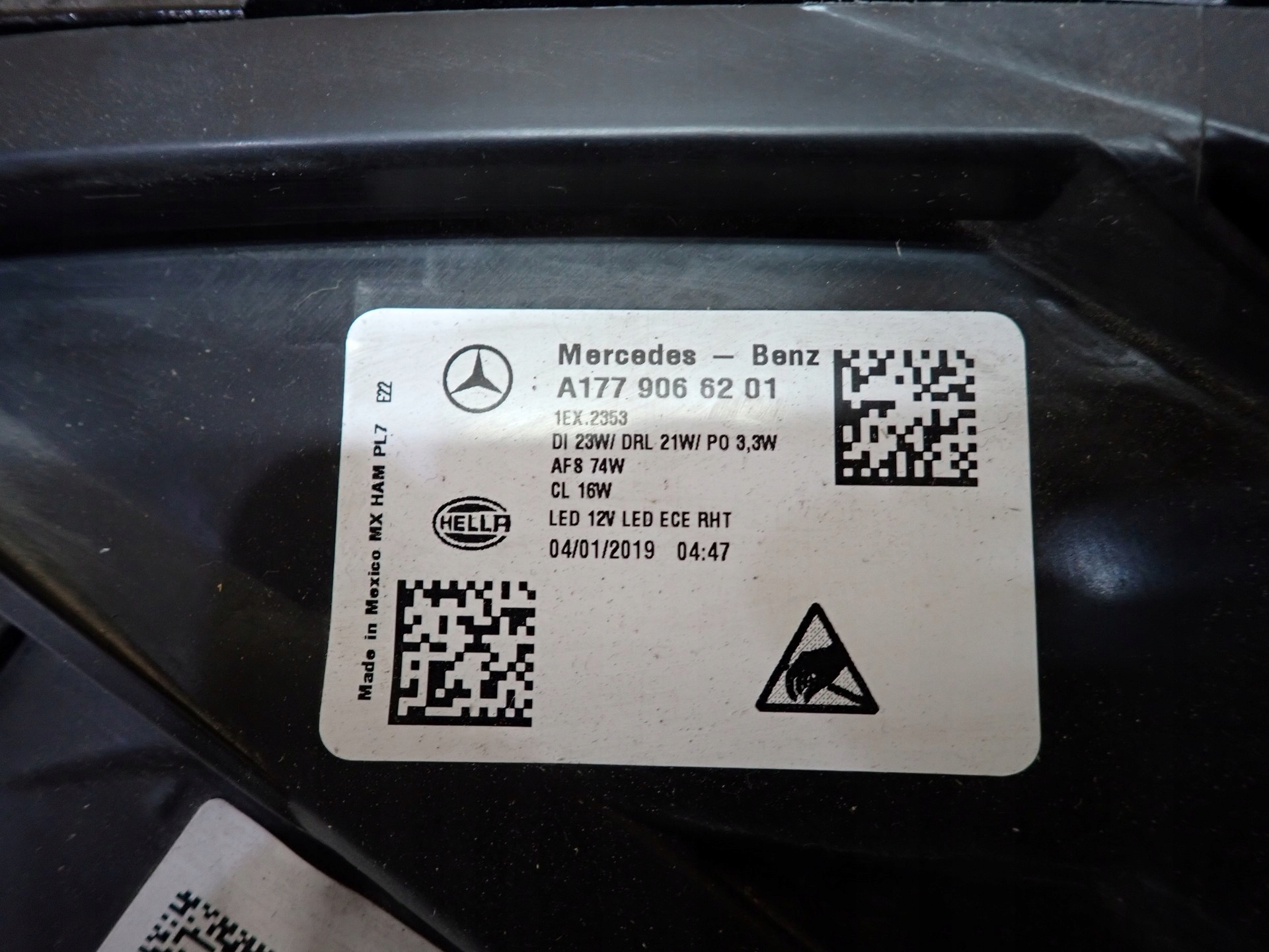 light right REFLEKTOR right FULL LED MERCEDES A KLASA 177 2018