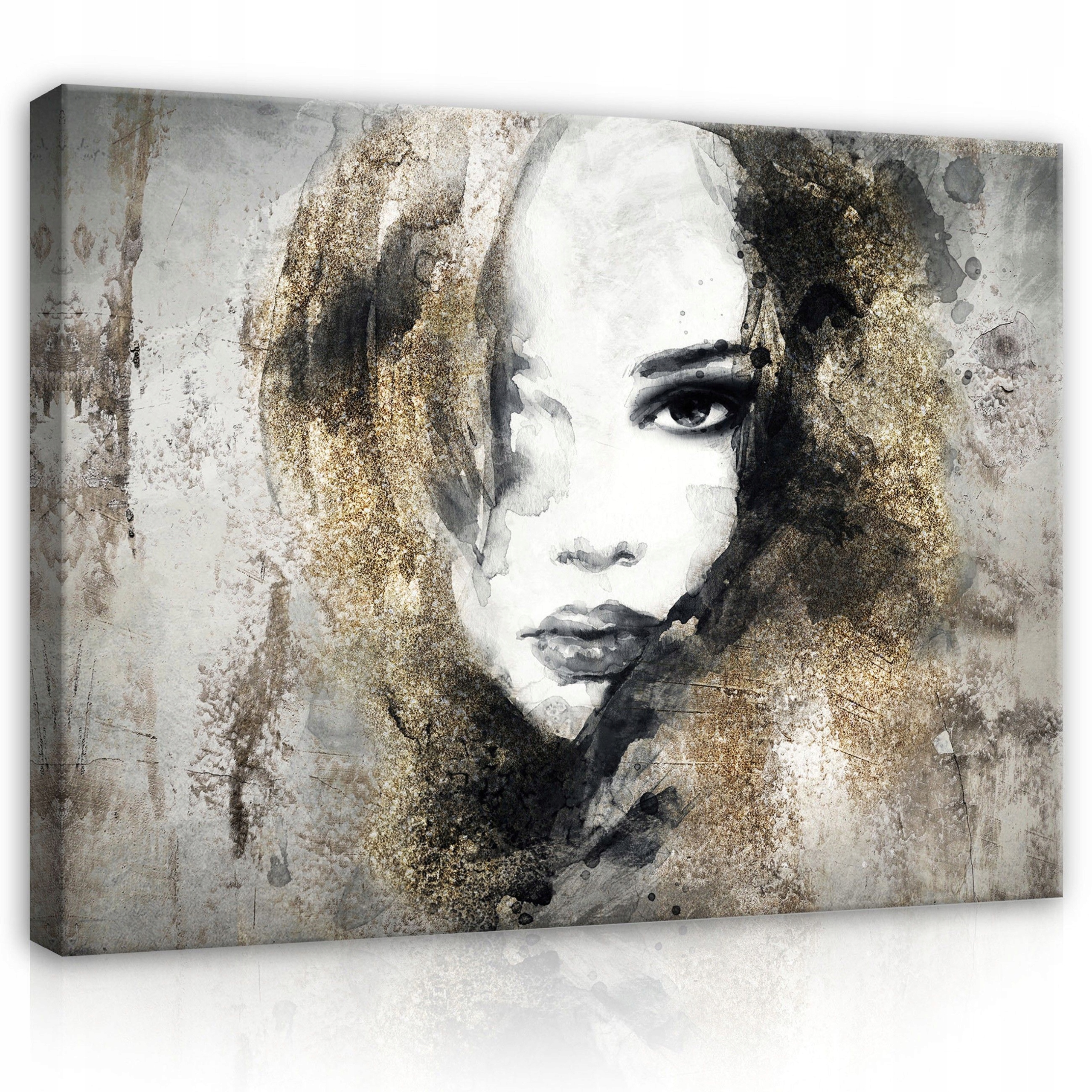 Obraz 100x75 Portrét ženy abstrakce emoce zlato textura moderní