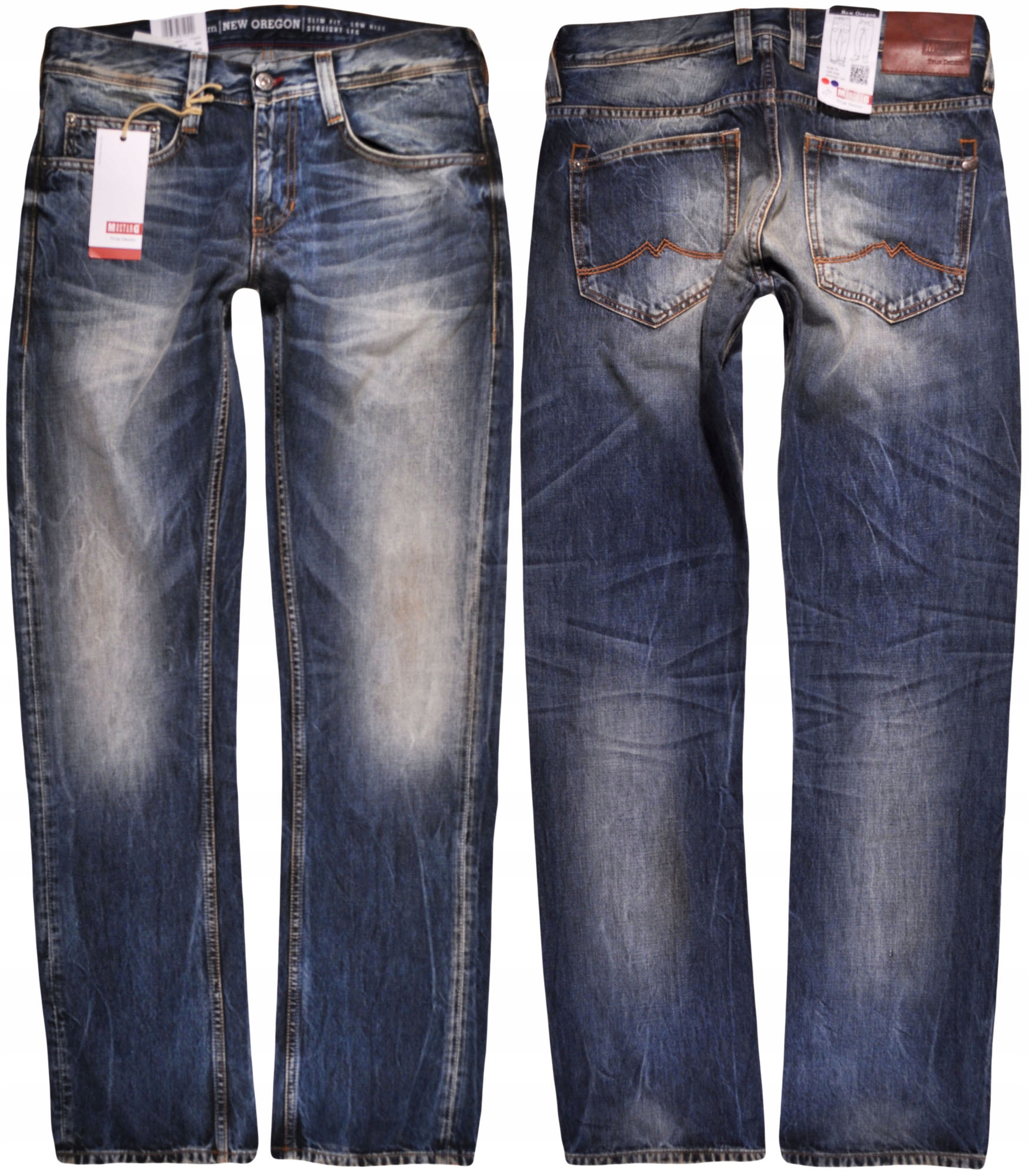 Mustang kalhoty Straight low waist Blue jeans New Oregon W36 L30