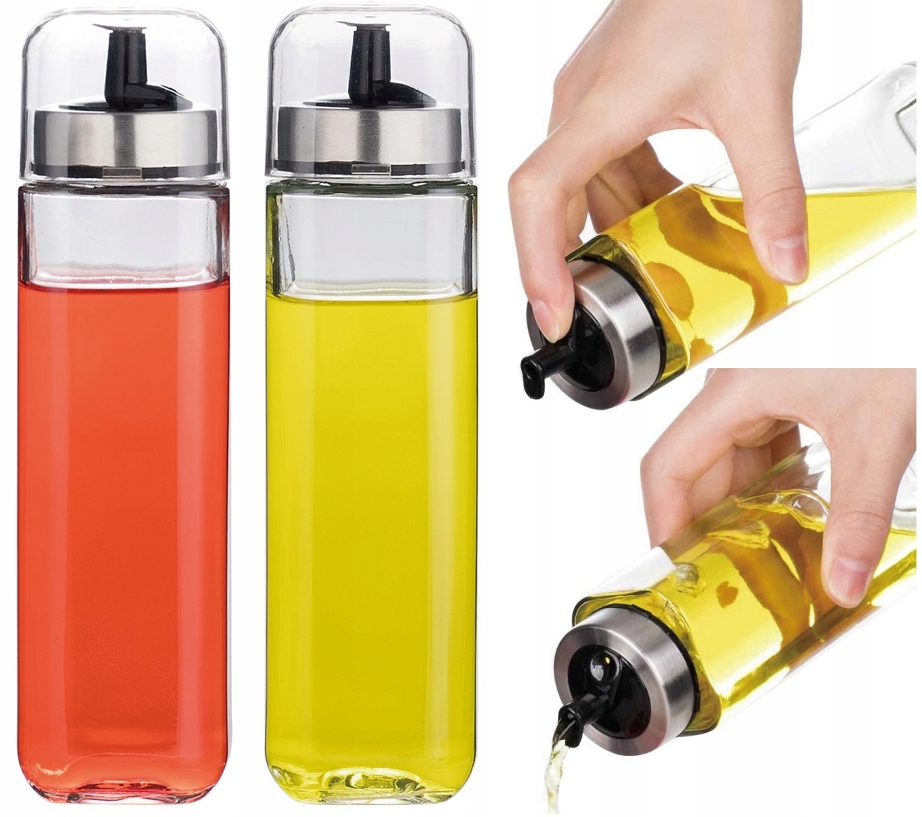 Zestaw do OLEJU i OCTU OLIWY SZKLANY dozowniki