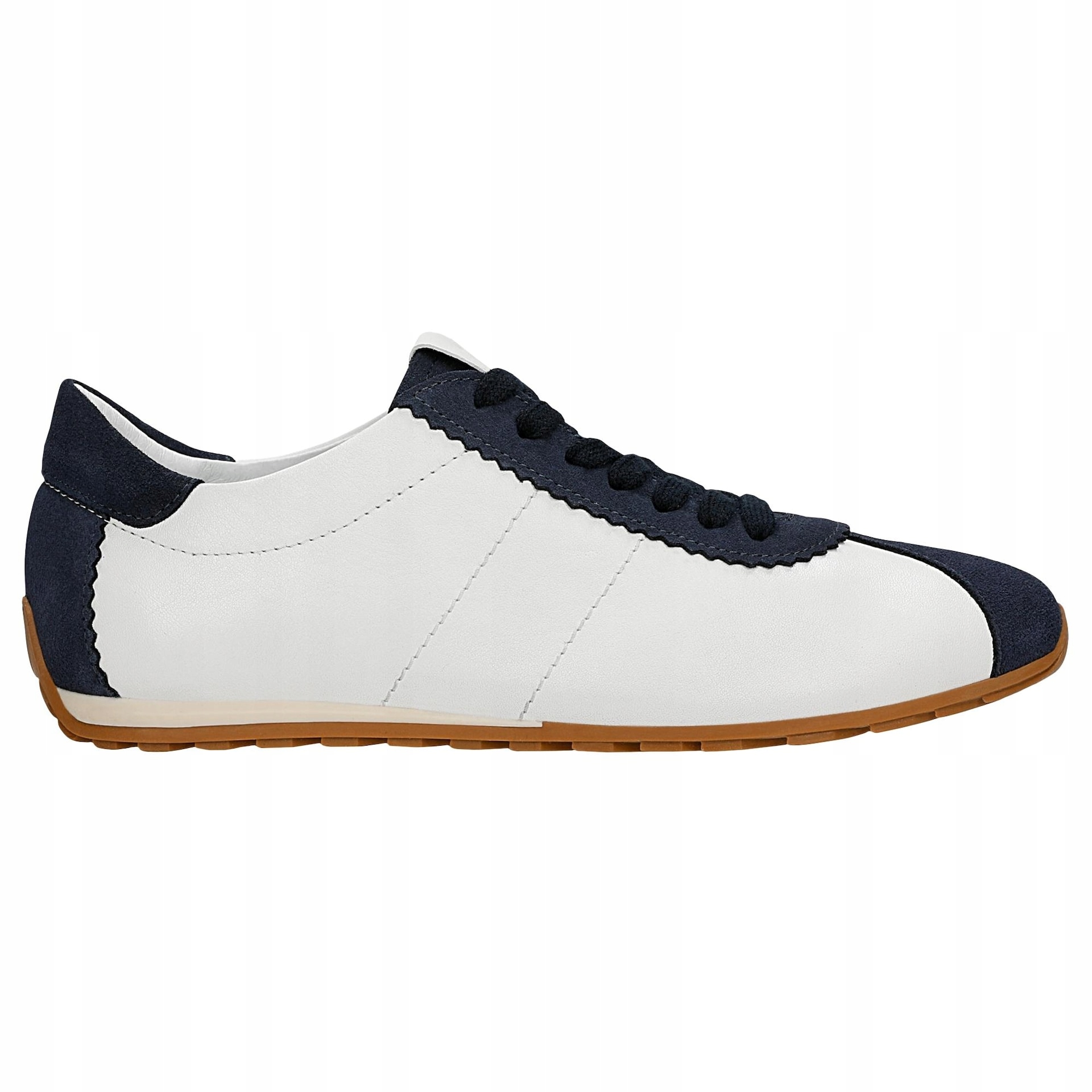 Bílé dámské tenisky s tmavě modrými vložkami, velikost vel.