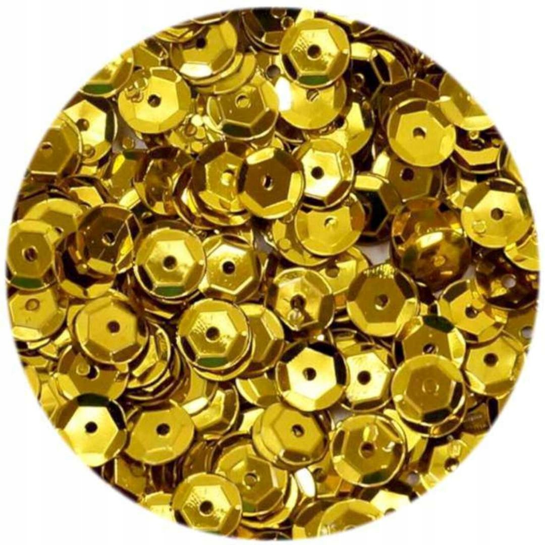 Cekiny błyszczące metalik Łamane złote 6mm 10g