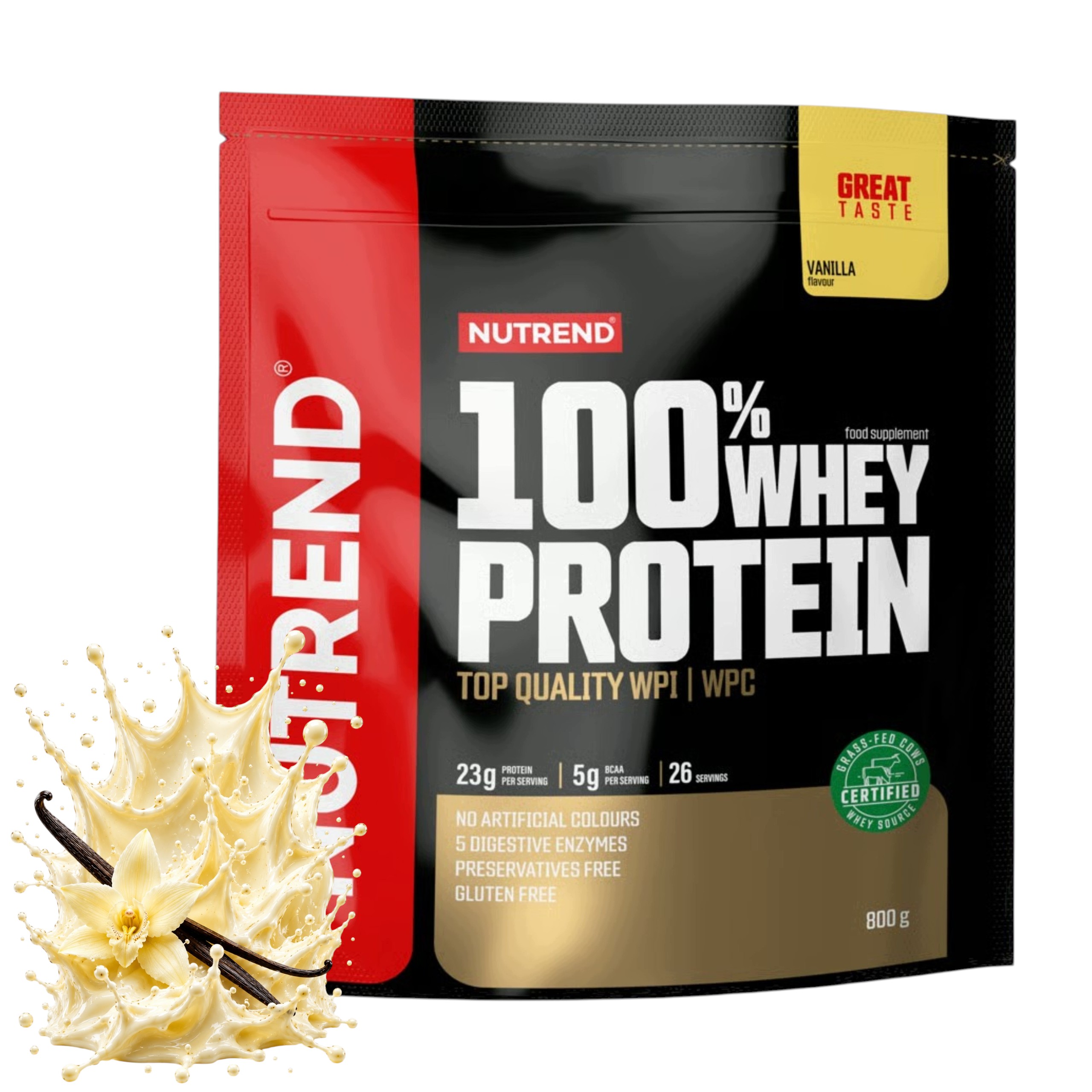 Protein Nutrend 100% Whey Protein Wpc Wpi 800 g Vanilka Bcaa Masa Doplněk Stravy