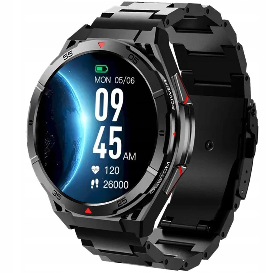 Smartwatch z Gps męski na bransolecie czarny f41 black branc