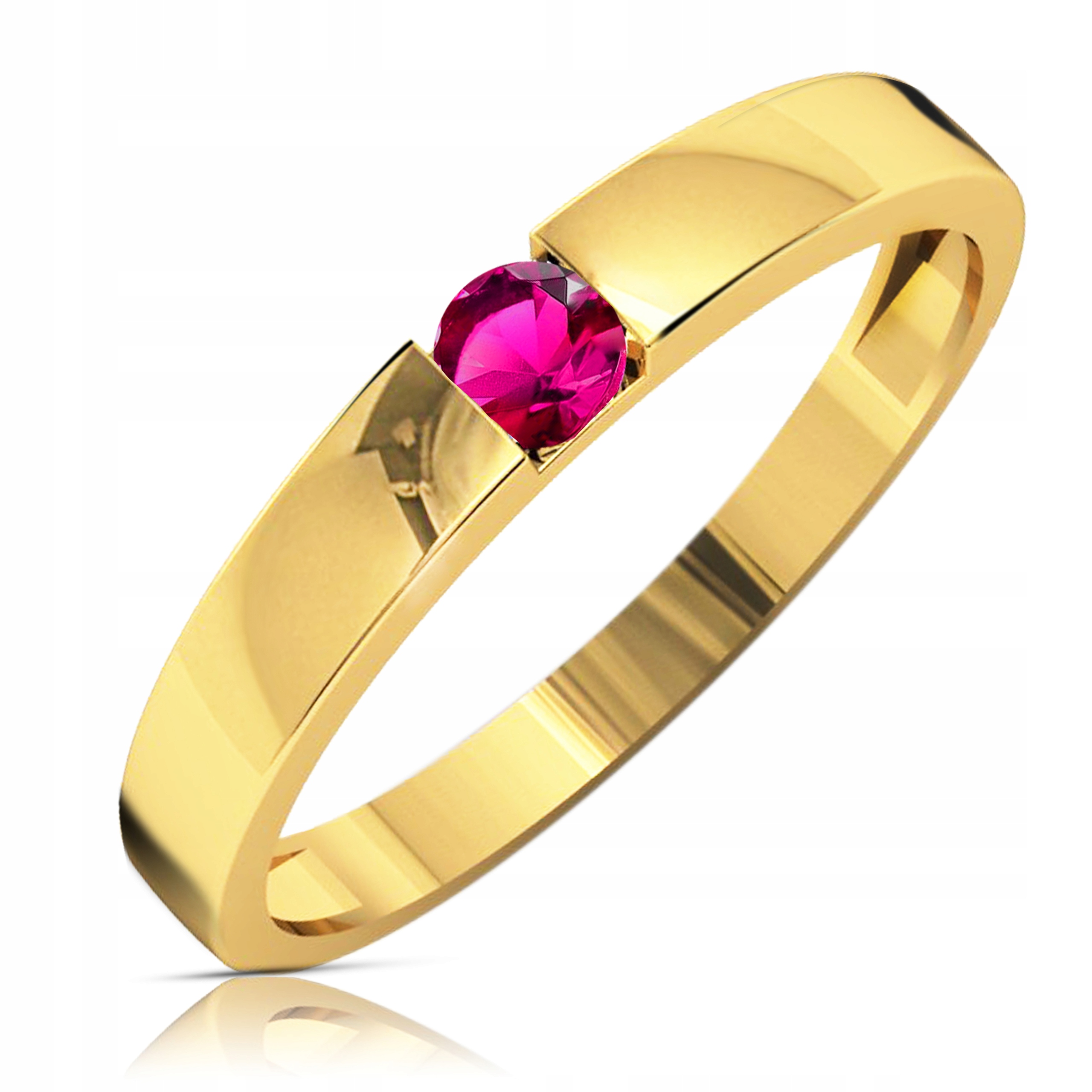 

Złoty Pierścionek Zaręczynowy 333 8K Rubin r11