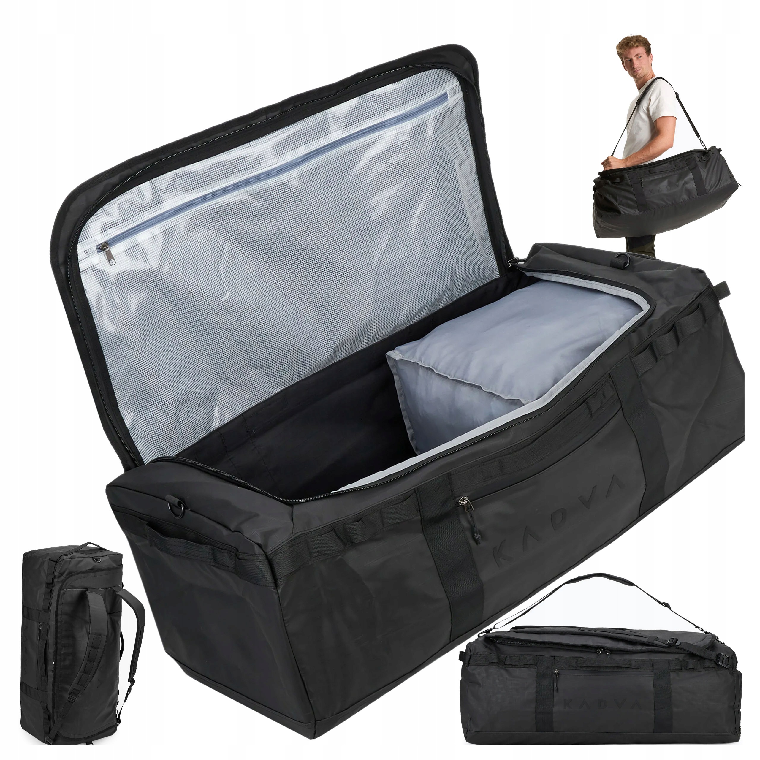 Torba Turystyczna Sportowa Duffel Bag Kadva Alltaker 90 l Funkcja Plecaka
