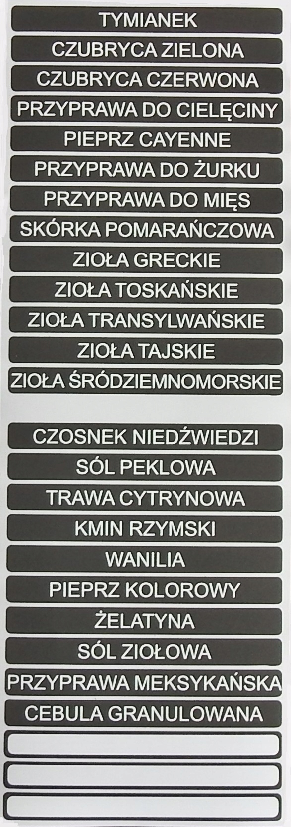 

Naklejki Grafit do przypraw Tymianek przyprawnik