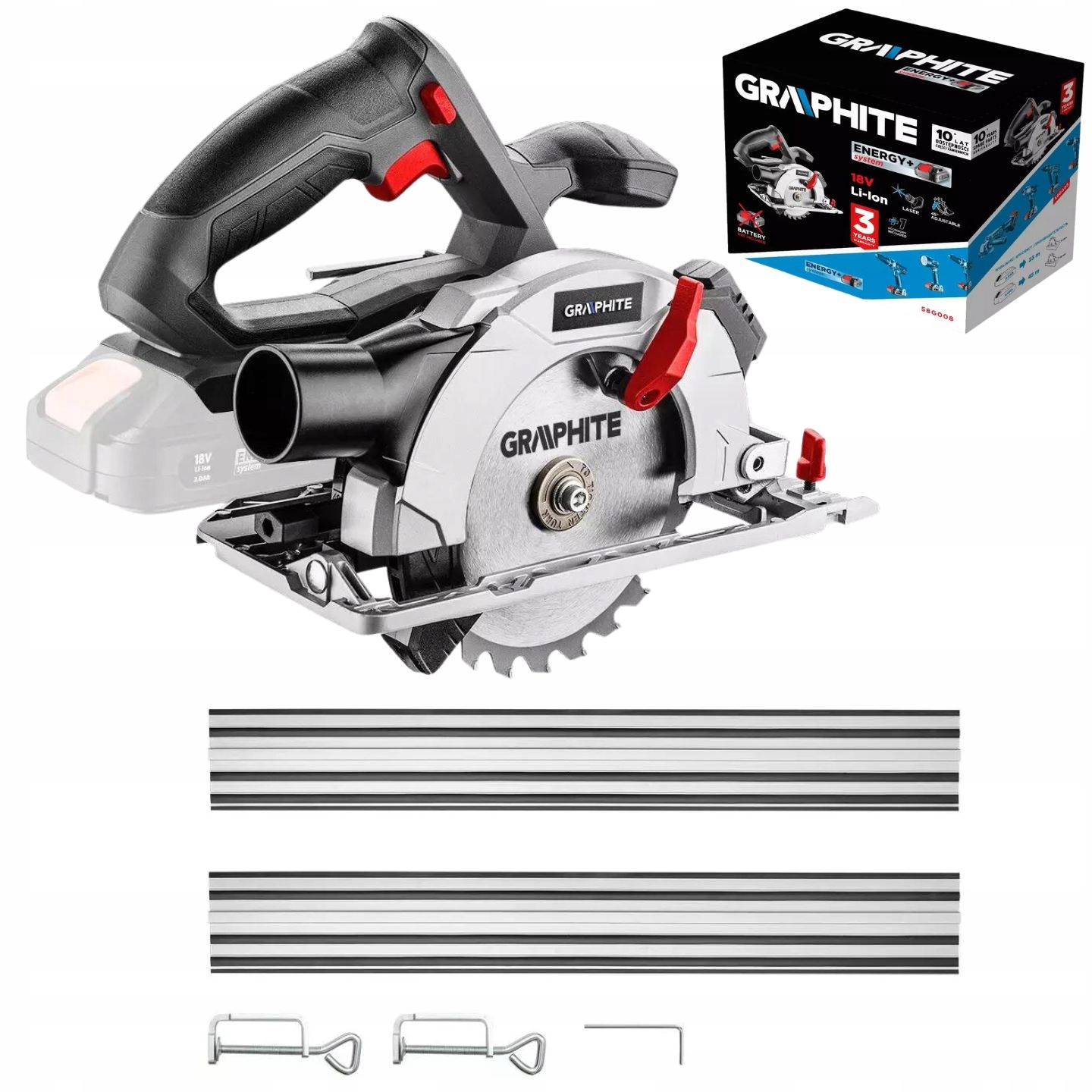 Pilarka Piła Tarczowa 150 mm Akumulatorowa z Prowadnicą Szyna 2x 70 cm