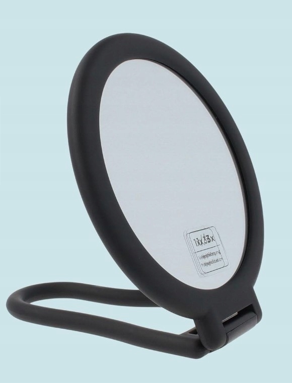 Parsa Beauty Kosmetické zrcátko, oboustranné, černý design, 3x zvětšení