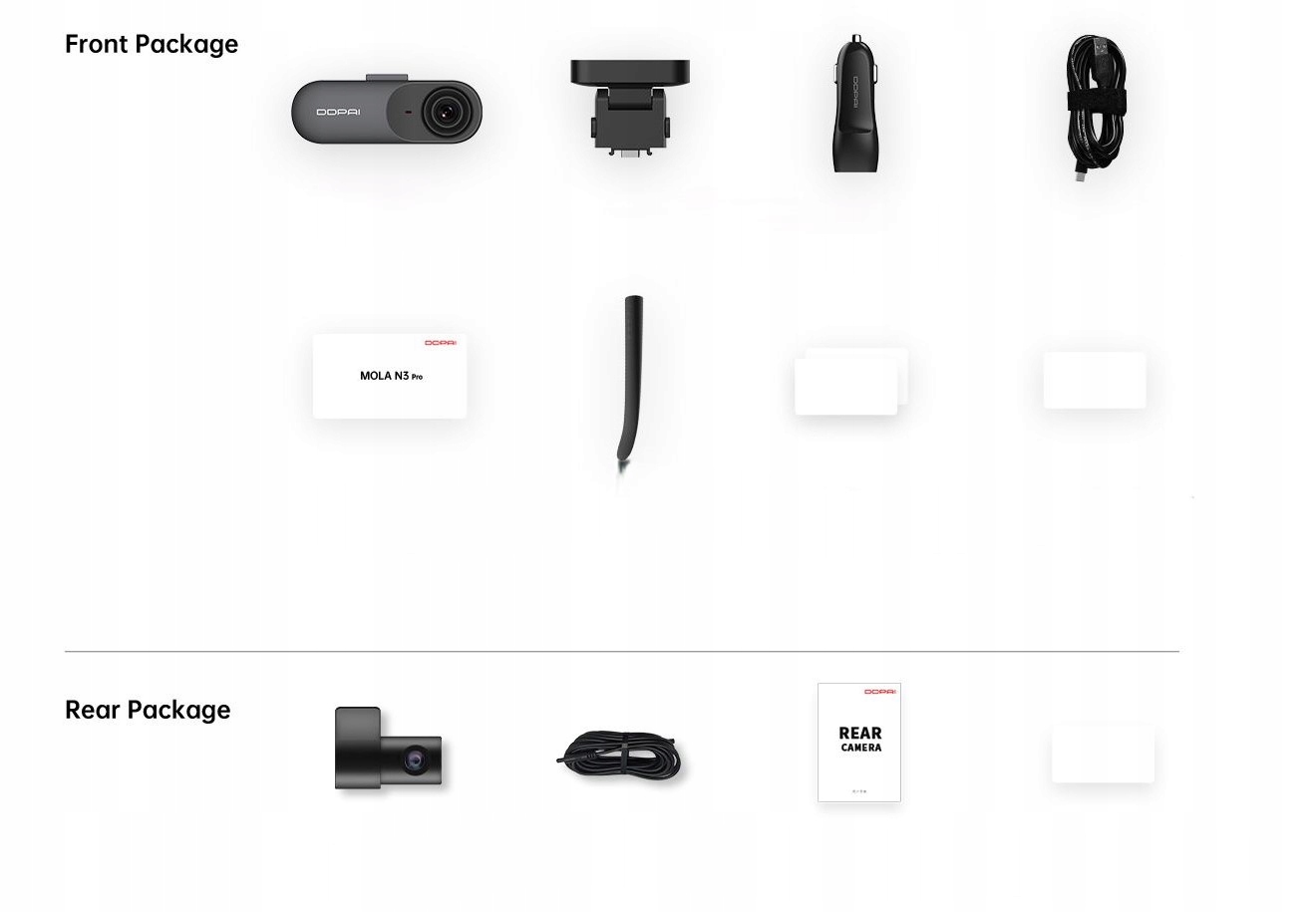 DDPAI Mola N3 Pro Wideorejestrator przód + tył 1600p+1080p Model N3 PRO