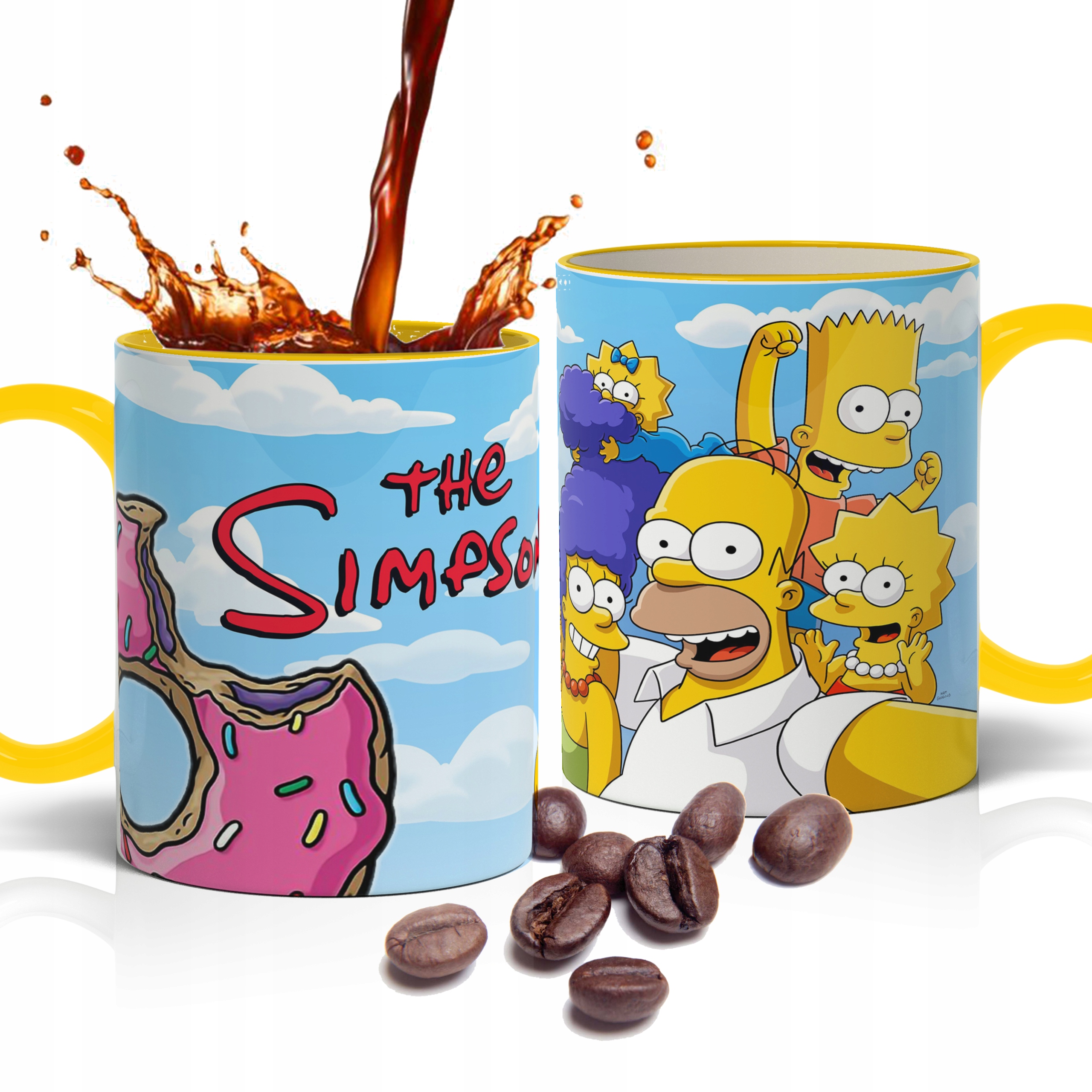 

Kubek ucho i wnętrze żółty jasny Simpsonowie