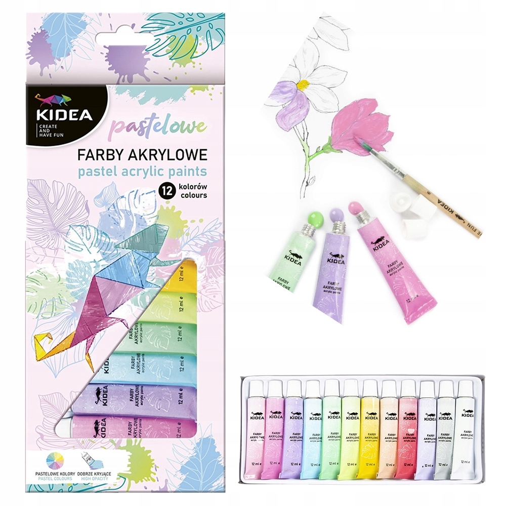

Farby Akrylowe Pastel Tubka 12ml Kidea