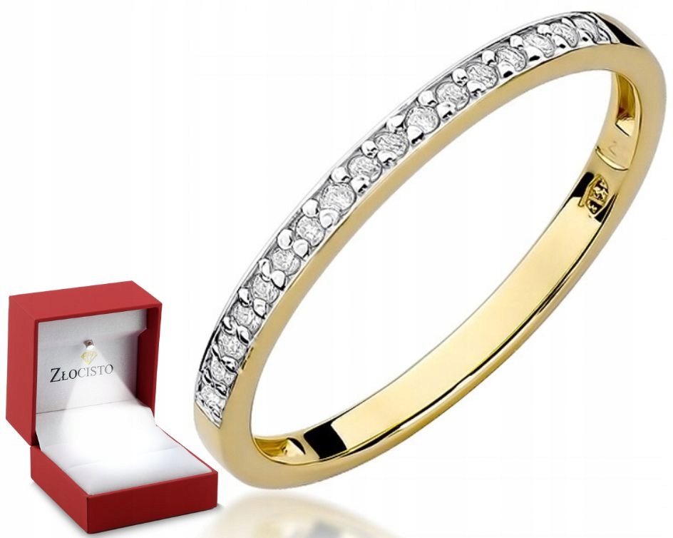 Zlatý prstýnek jako obrąčka s brilianty a diamanty