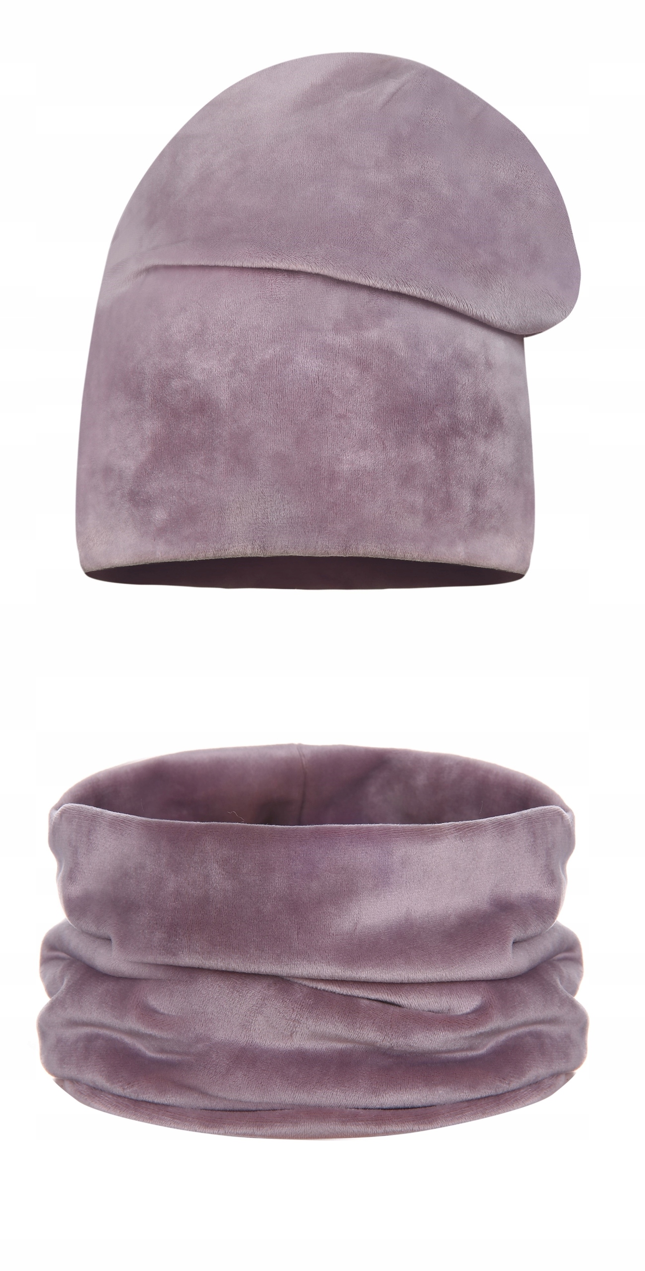 

Komplet Czapka Beanie Tuba Komin Welurowy Aksamit