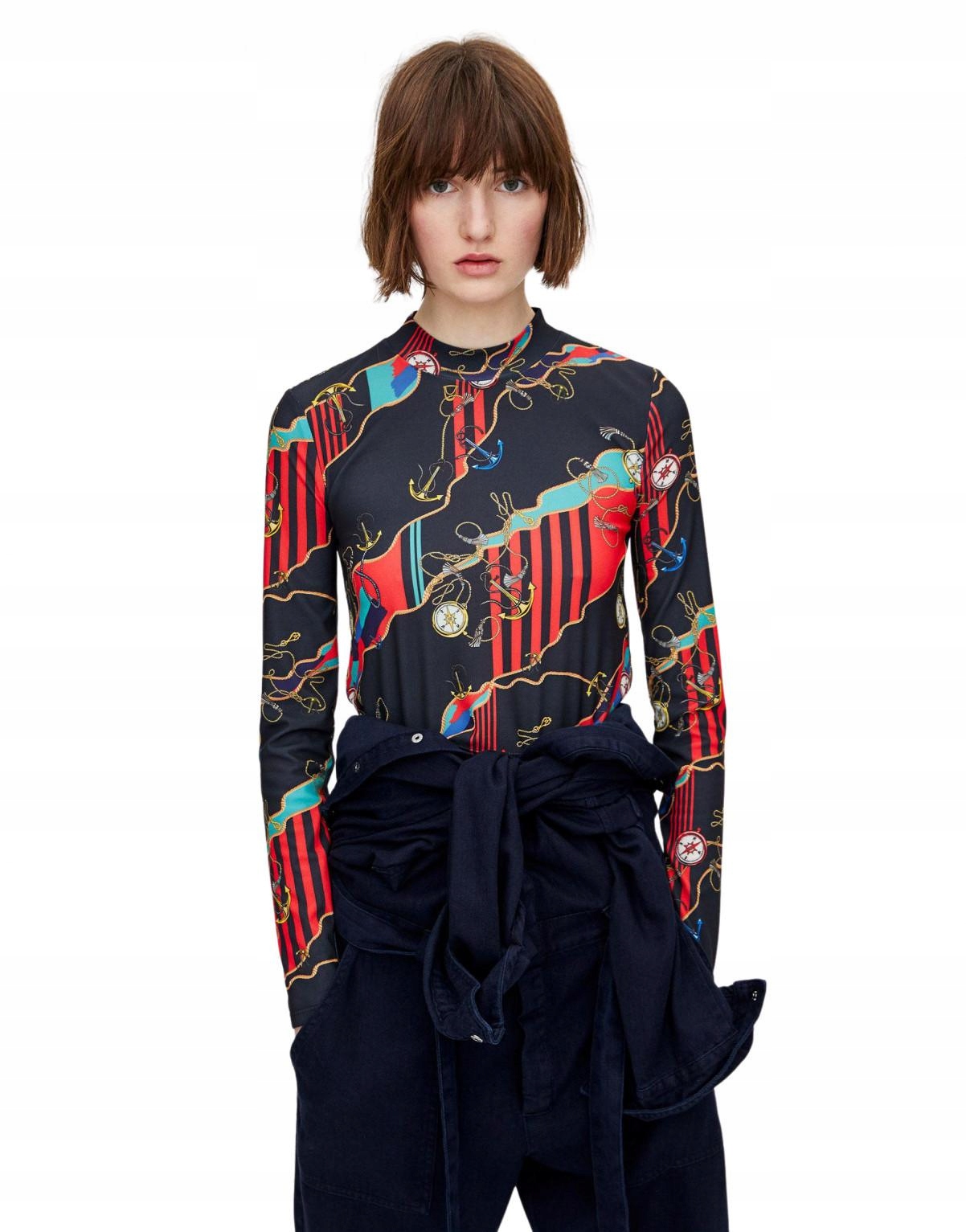 

C0002 PULL&BEAR__MI9 Krótka Bluzka Print__s