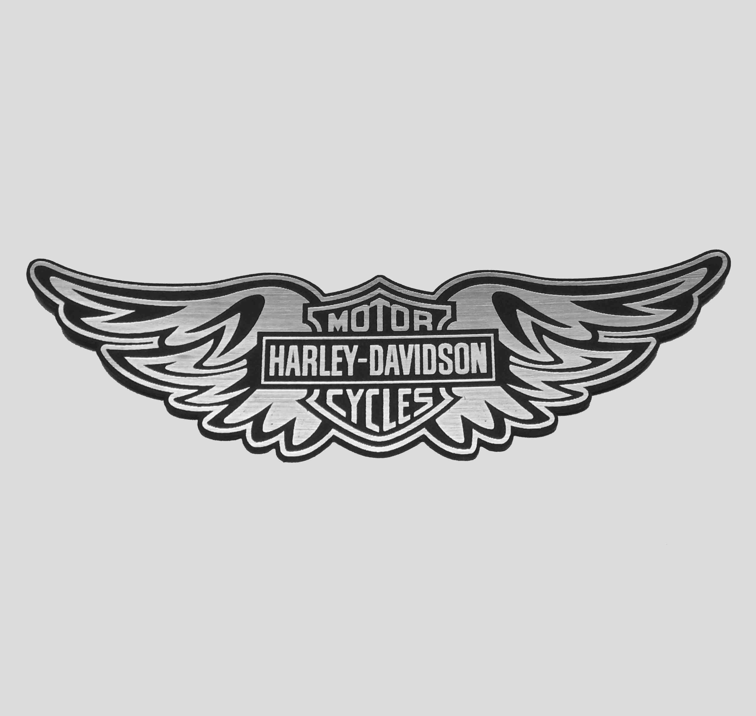 

Harley Wings naklejka emblemat 102x30 mm Srebrna