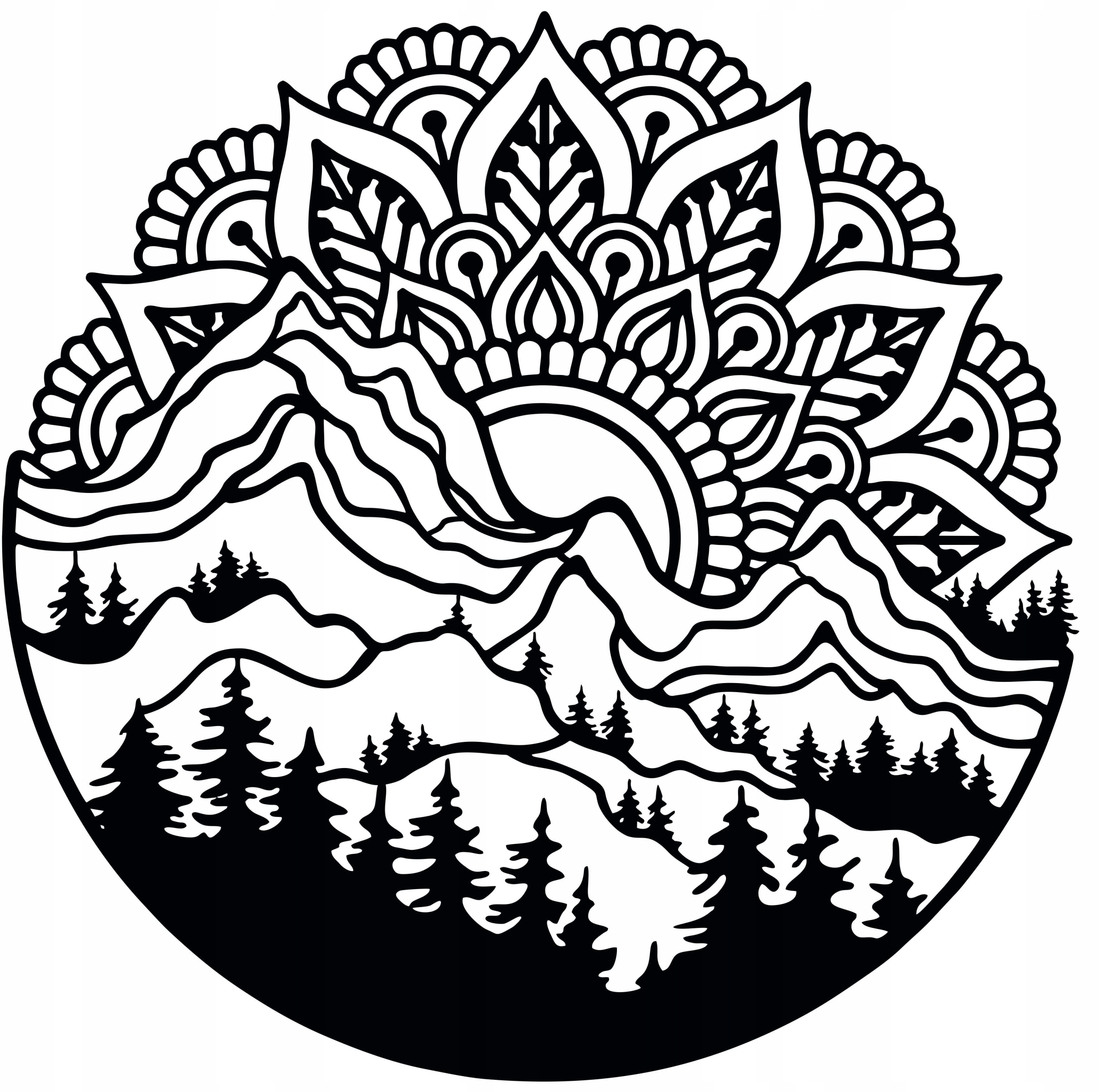 

Dekoracja ścienna Góry Mandala 60cm panel ażurowy