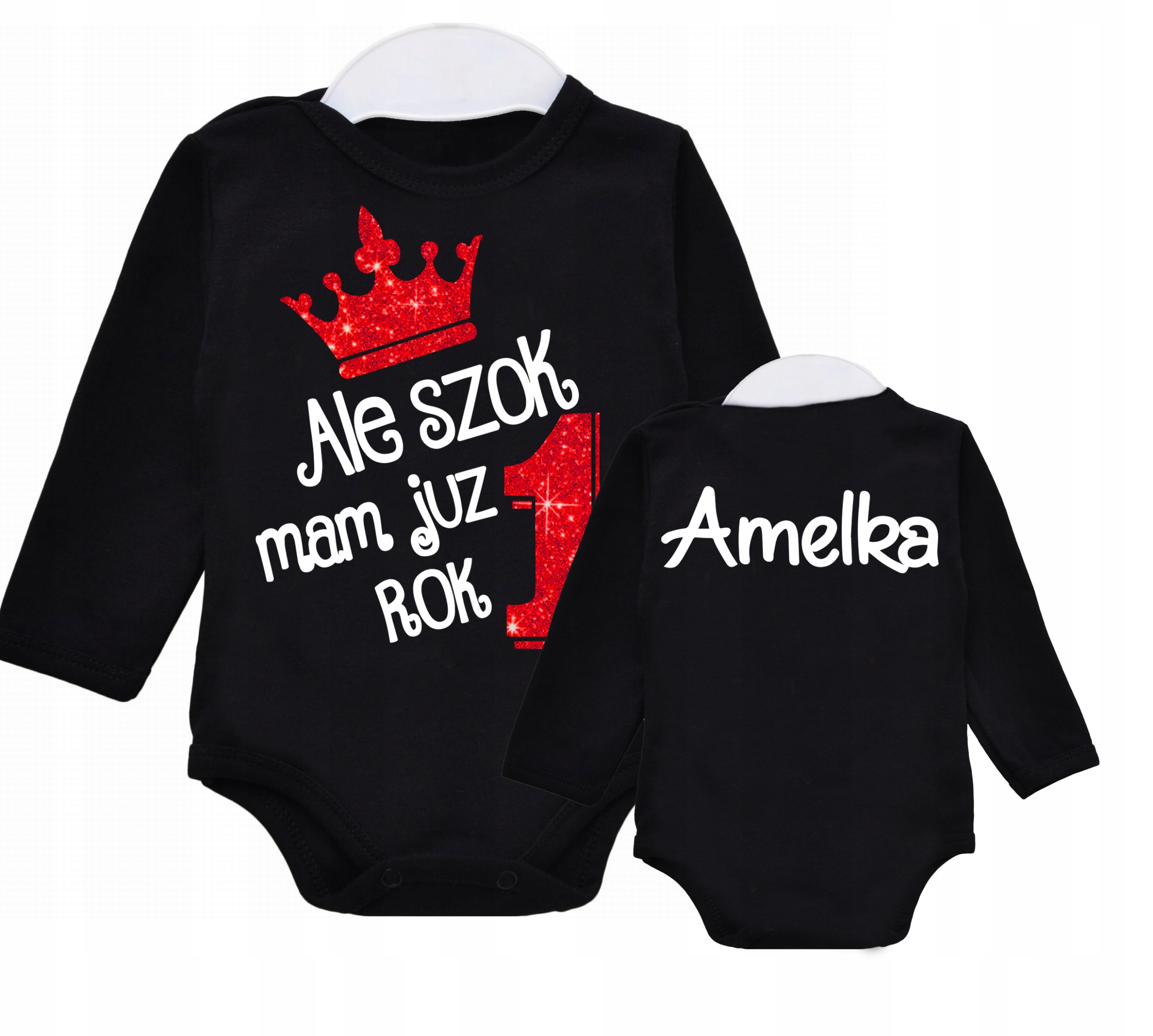 Body dł rękaw Ale szok mam już rok IMIĘ BROKAT 86