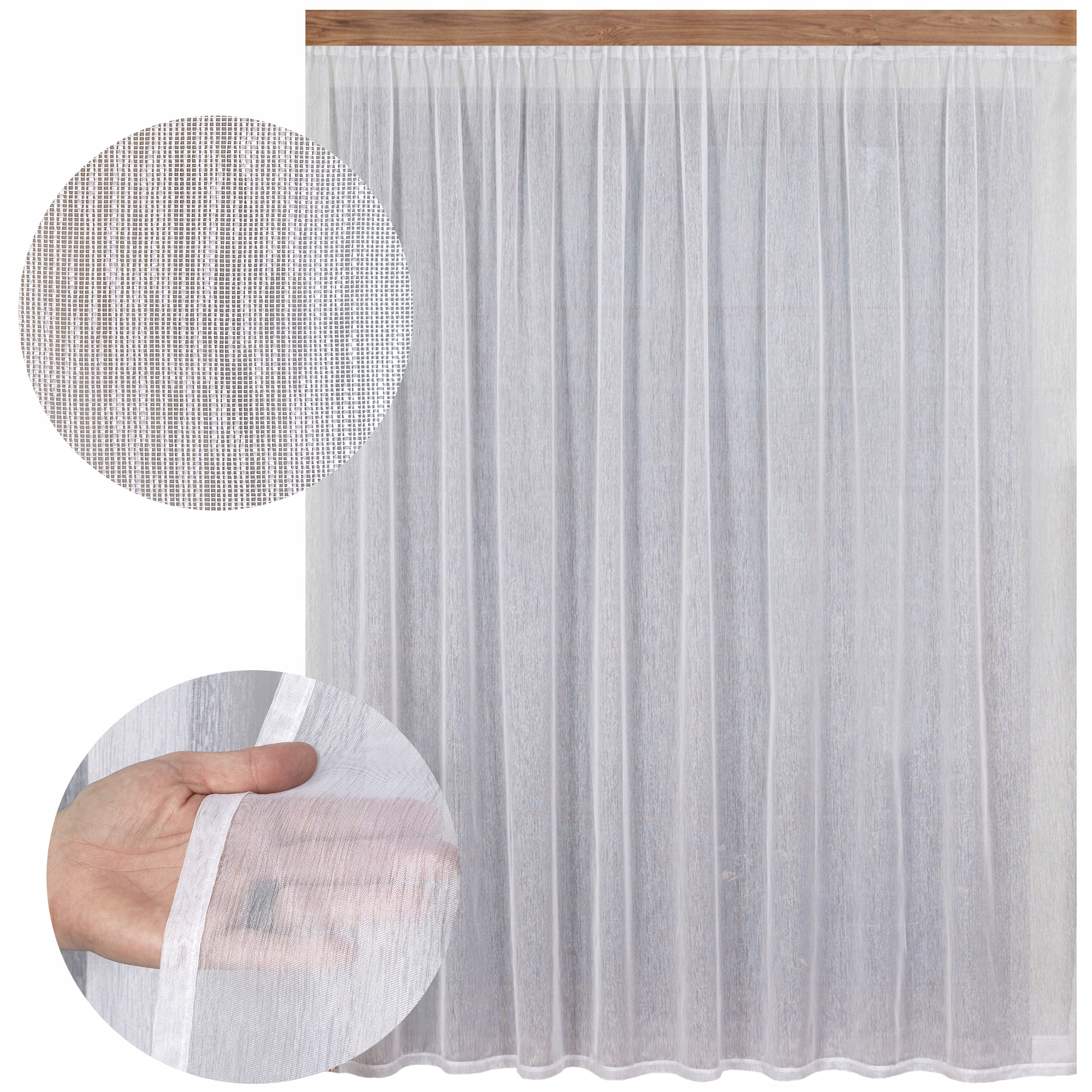 Hotová Záclona Bílá Fantazijní Jemný Déšť na pásku do Žabkova salonu 900x200