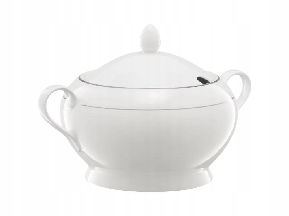 Polévková váza s víkem bílá porcelánová ozdobná 2,8 l