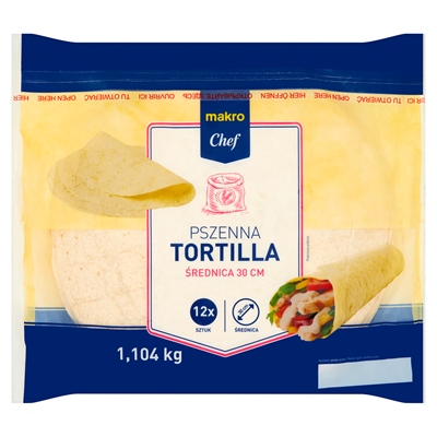 

Makro Chef Tortilla pszenna 30 cm 92 g 12 sztuk