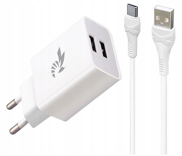 

Ładowarka Sieciowa 2 Porty Usb-a Kabel Usb Typ C
