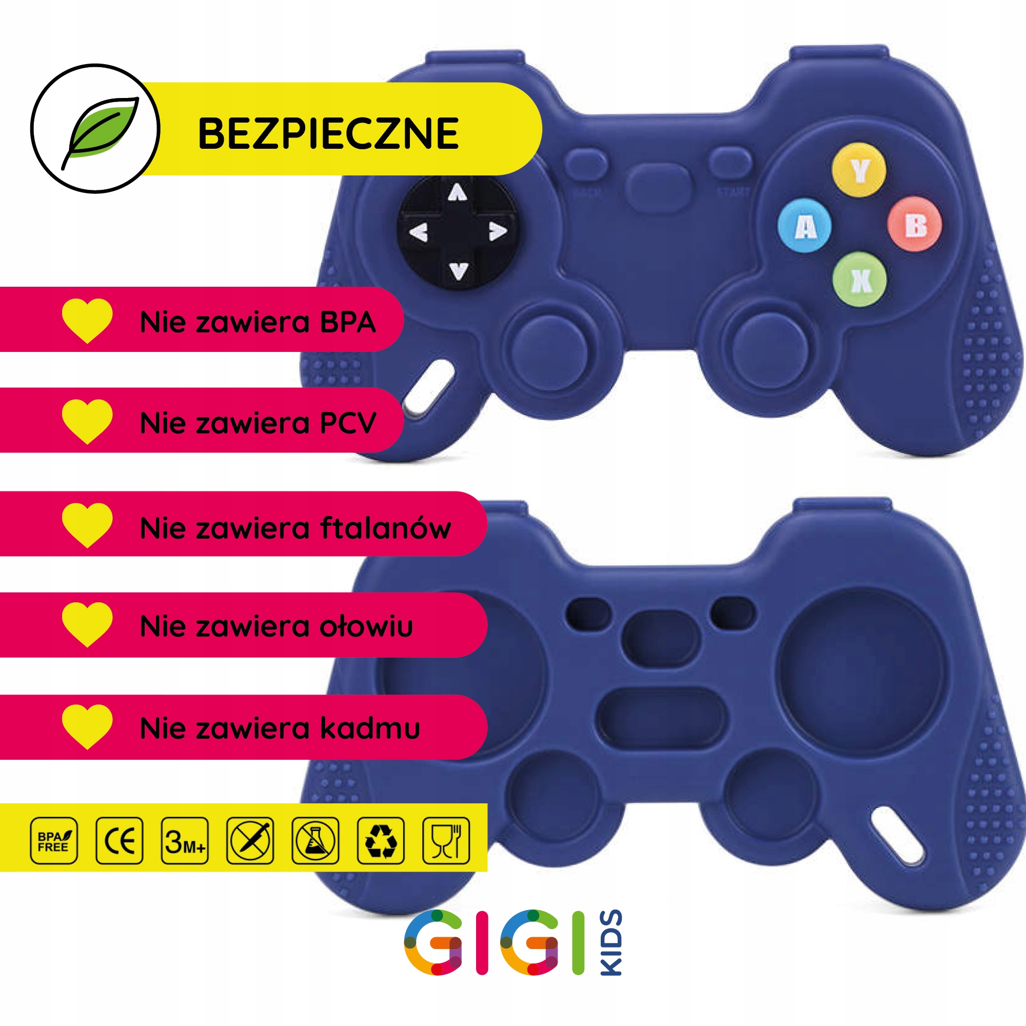 Gryzak na ząbkowanie uspokajający Pilot szary + Gamepad niebieski 0+ Kod producenta TR075GY76B