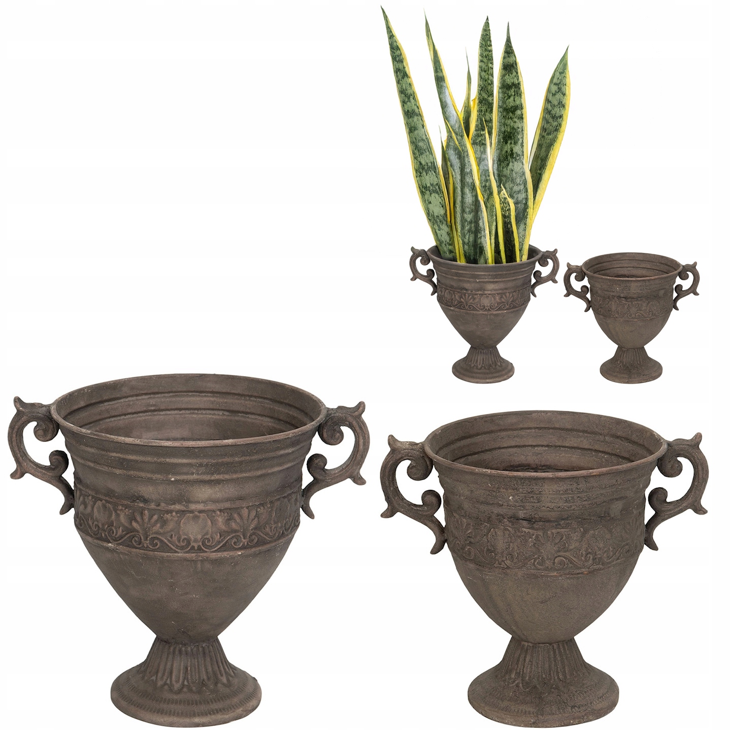 Květináč Na Balkon Terasa Květiny Loft Šedý Obal Do Obývacího Pokoje Domu 2 Ks