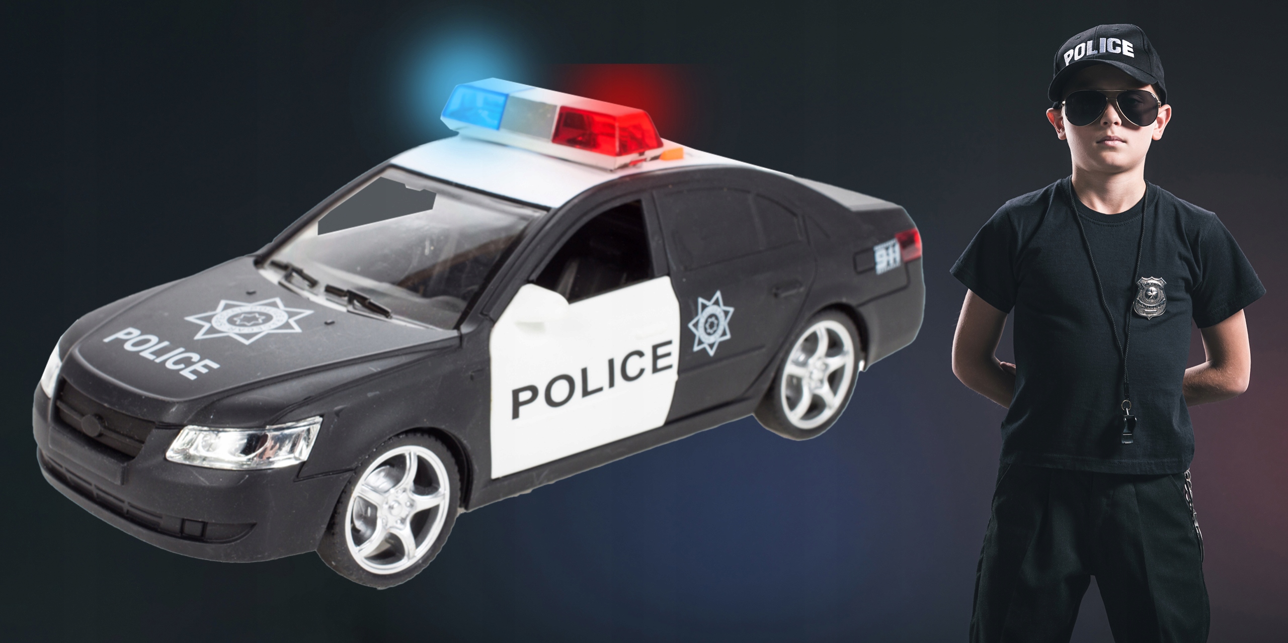 RADIOWÓZ Auto Samochód POLICJA Interaktywna 1:16 Efekty dźwiękowe świetlne