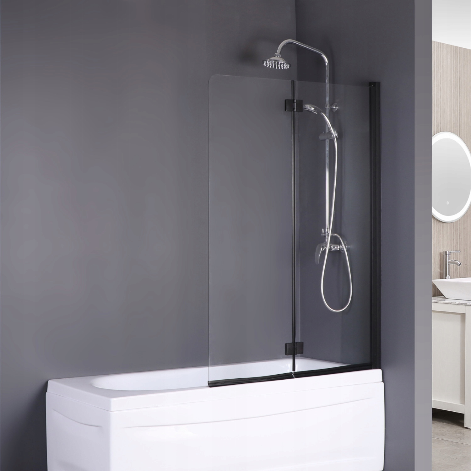 PARAWAN NAWANNOWY SKŁADANY 100x140 PROFIL CZARNY