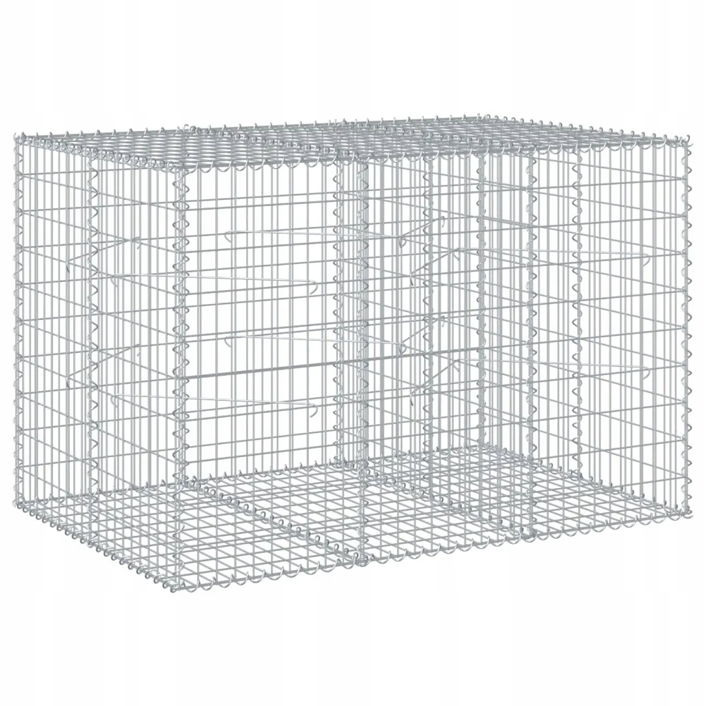 Gabionový koš z galvanizovaného železa, 150 x 100 x 100 cm, stříbrný