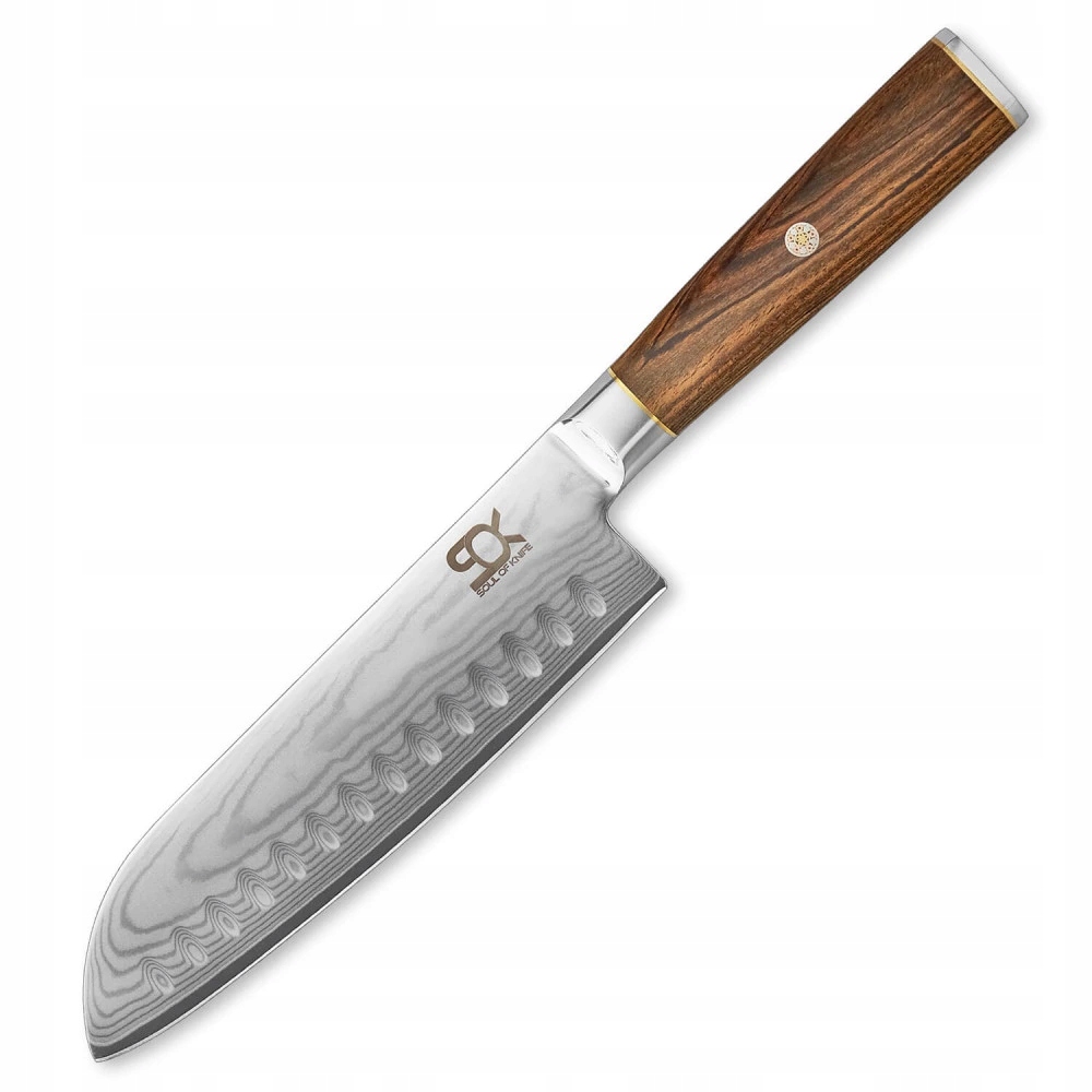 Nôž kuchynský Santoku 185 mm Sok Cocobolo White Damascus