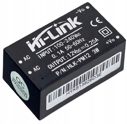 HLK-PM12 Zasilacz AC-DC modułowy 240V - 12V 3W 0.25A Przetwornica do druku