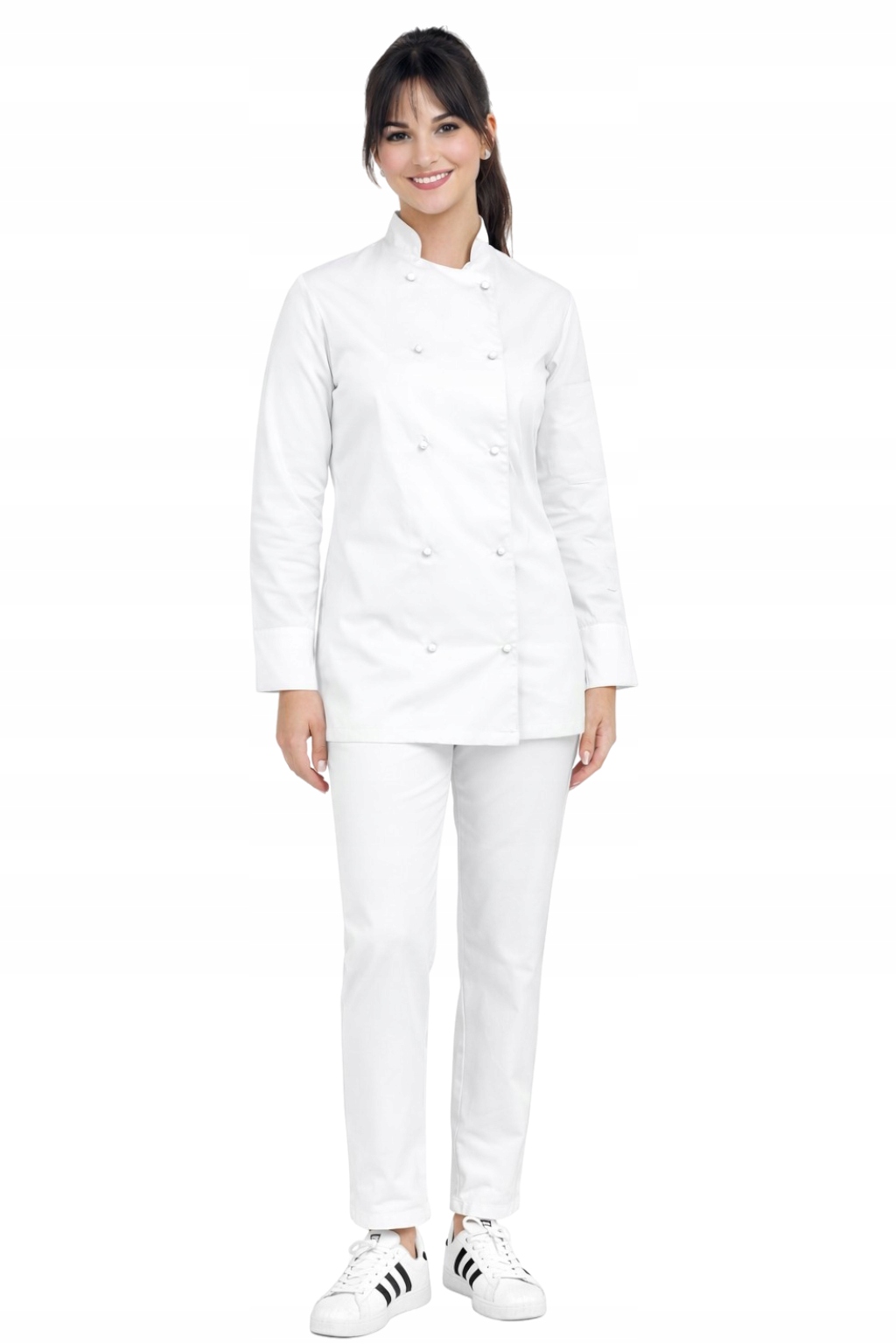 Uniform Kucharski Bílý Dámský set Mikina Vypasovaná Cigarety vel. L