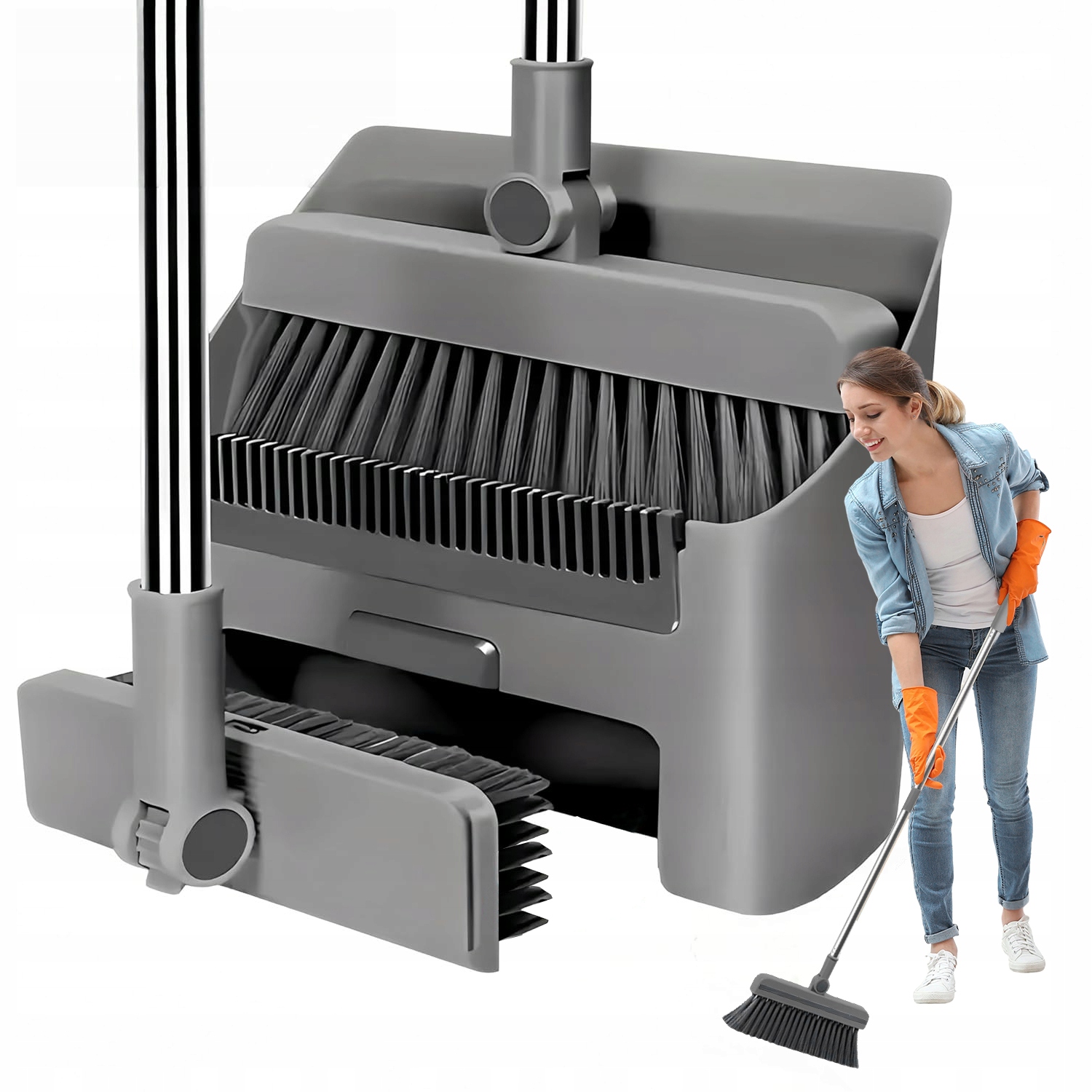 Levně Sada Kartáčů Na Lopatku A Metlu S Vertikální Otočnou Hlavou O 180°