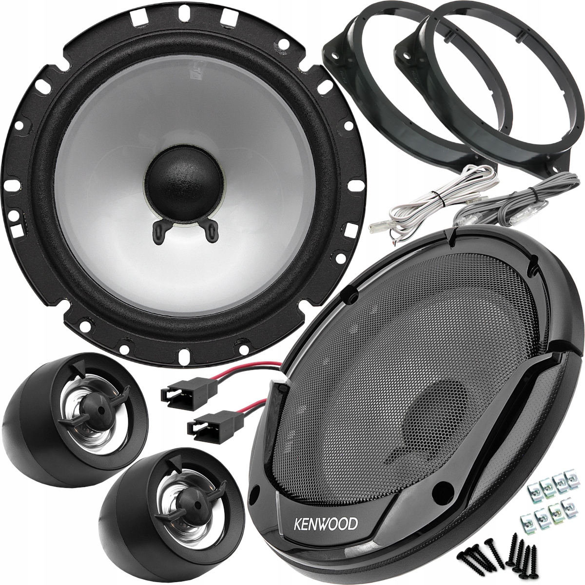 MOCNE GŁOŚNIKI SAMOCHODOWE KENWOOD 165MM 300W 16,5MM DO ALFA ROMEO MITO