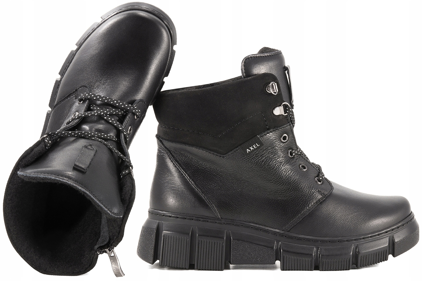 Axel 4482 Dámské Zimní Boty Kotníkové Boty Zateplené Kůží černé 37 Černá