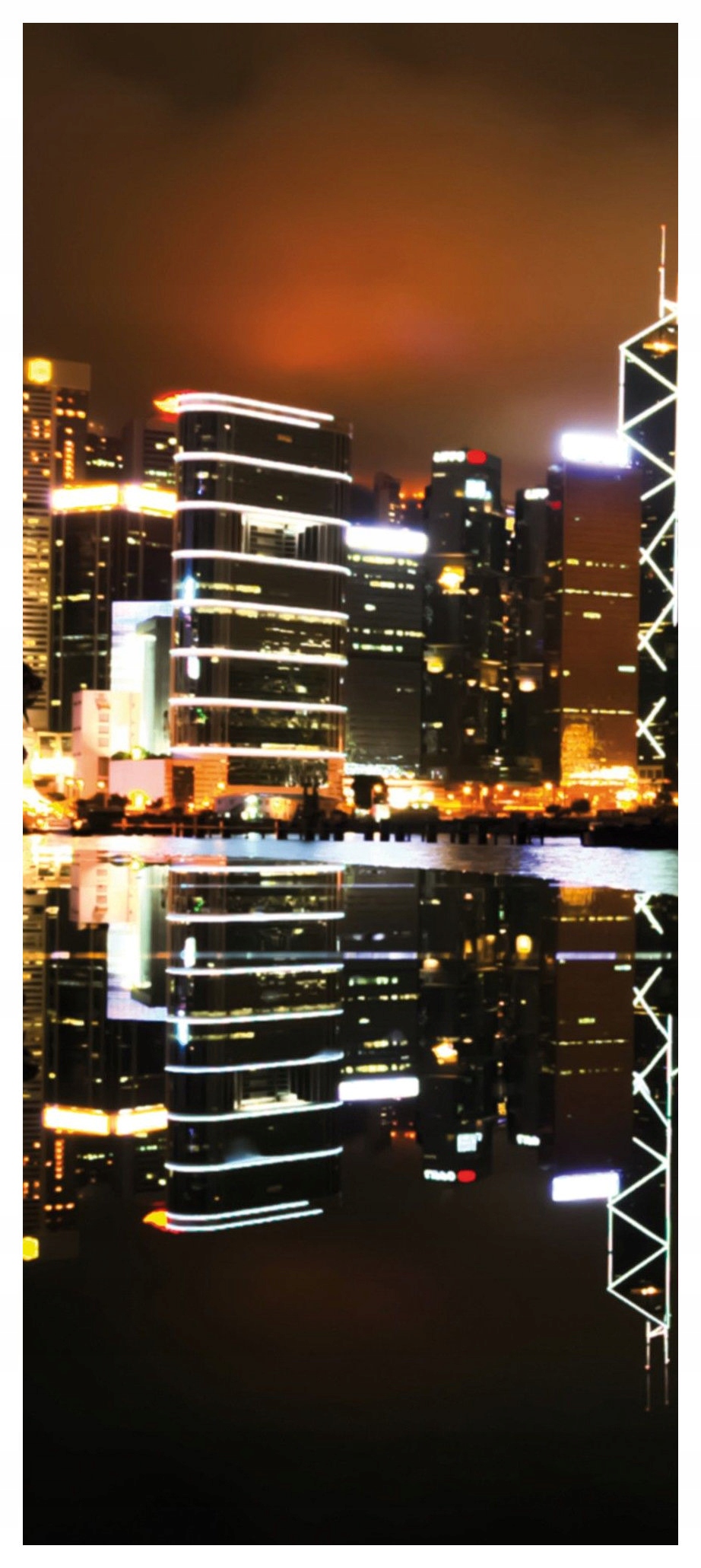 Vliesová fototapeta Noční město Panorama Hongkong 91x211 lepidlo