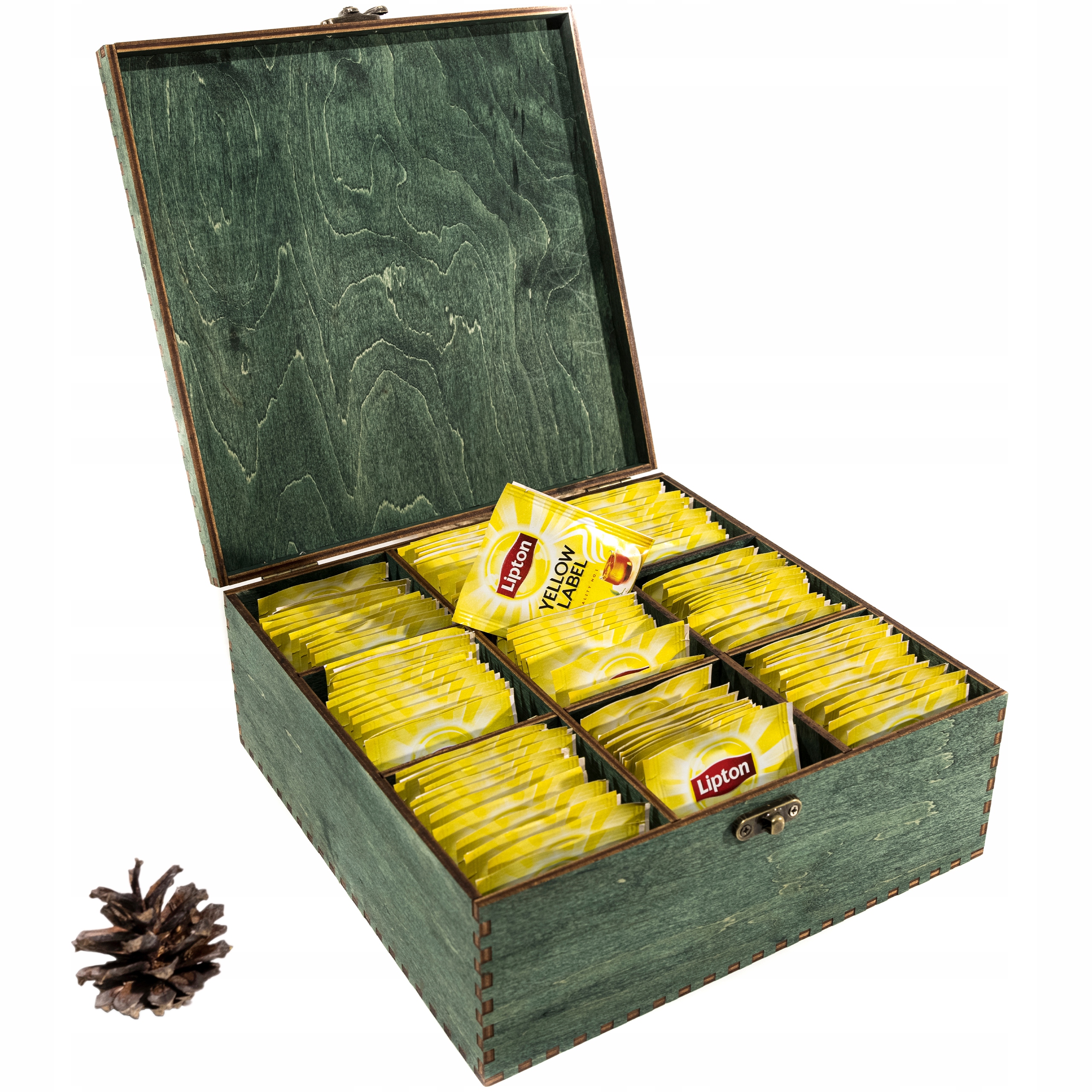 

Pojemnik Na Herbatę zielony dla mamy 9 przegród