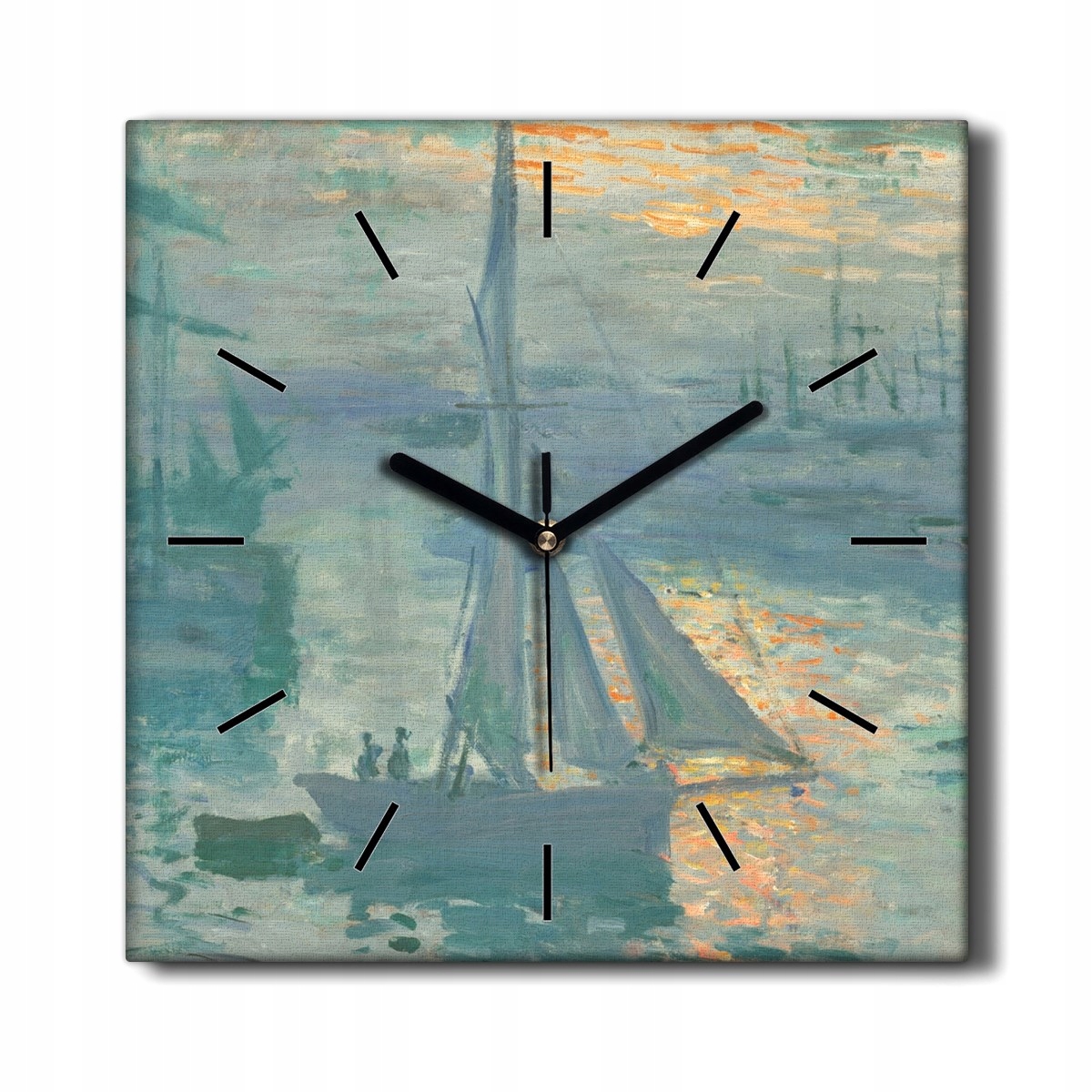 

Cichy zegar na płótnie Sunrise marine Monet 30x30