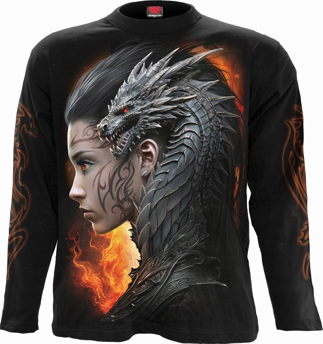 Draco Queen dlouhý rukáv s drakem a královnou XL
