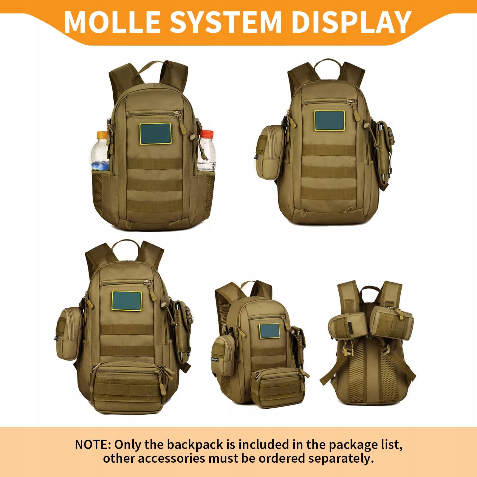 HUNTVP Plecak Takticzny 12L Wodoodporny Molle Outdoor Sportowy Unisex — miniatura 4
