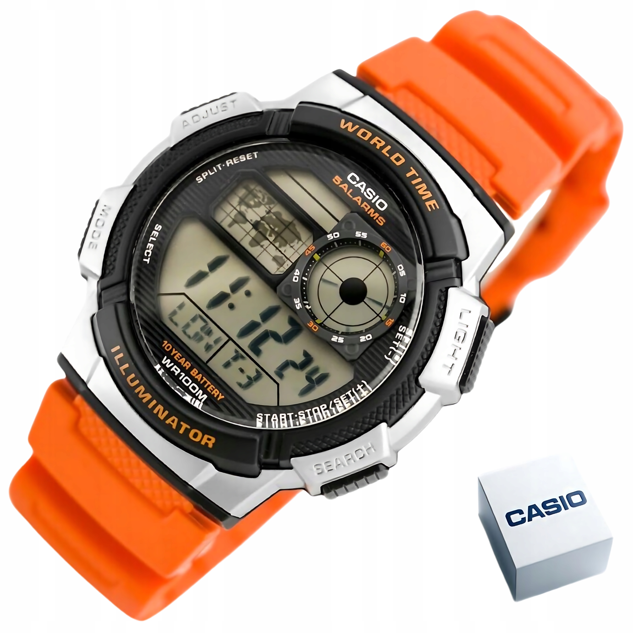Pánské Hodinky Casio AE-1000W-4B Sportovní multifunkční hodinky WR100 World Time