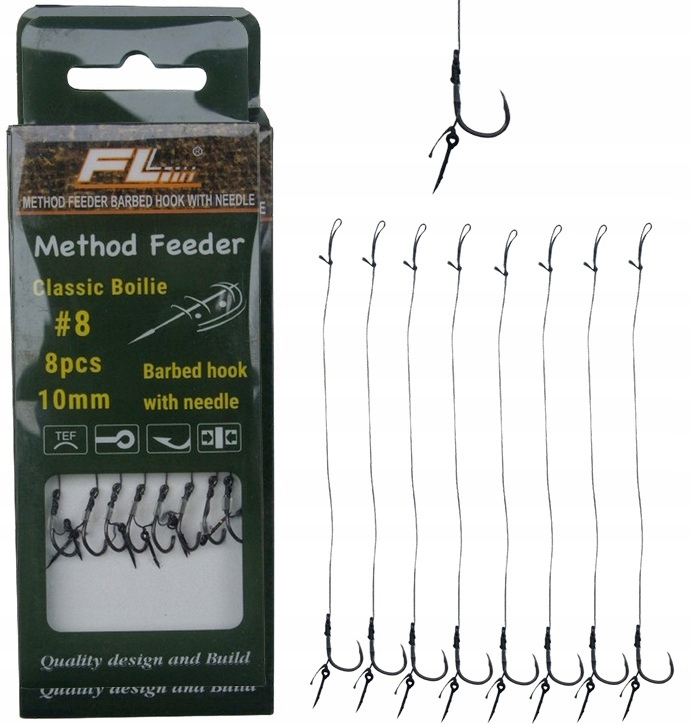 gotowe Haczyki Z Przyponem Wiązane nr 6 Z Igłą Przypony Method Feeder 8szt
