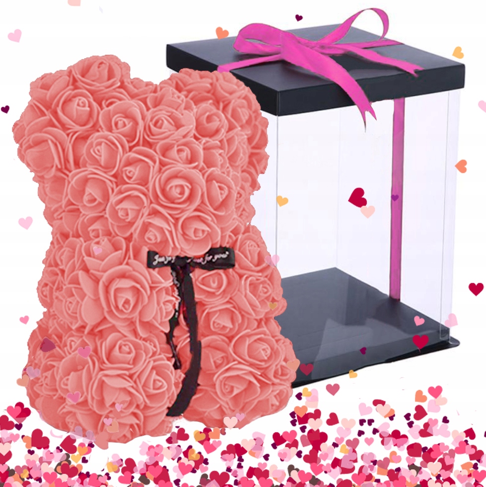 

Rose Bear Miś Z Płatków Róż+pudełko Walent
