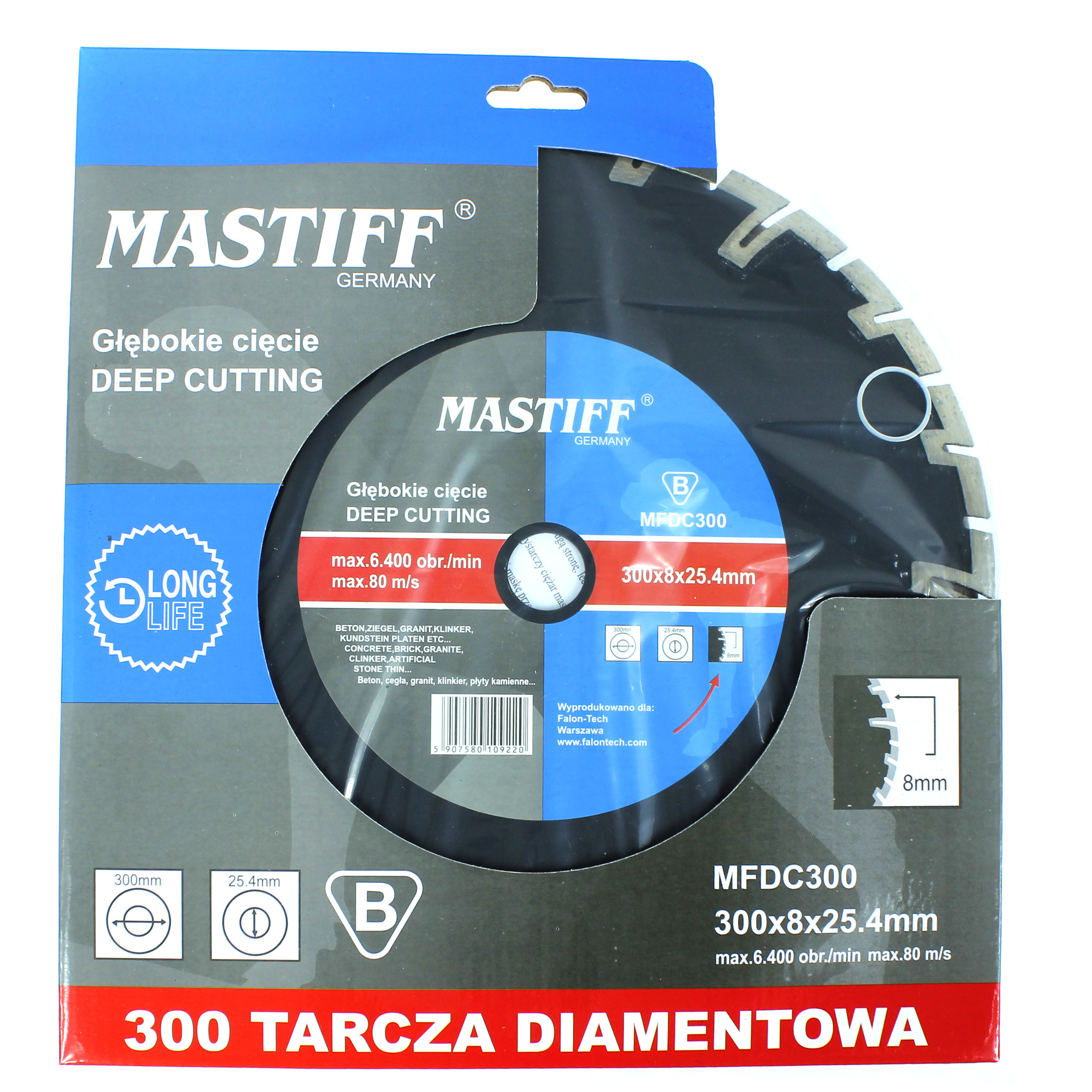 TARCZA DIAMENTOWA GŁĘBOKIE CIĘCIE 300 BETON KOSTKI Kod producenta MFDC300