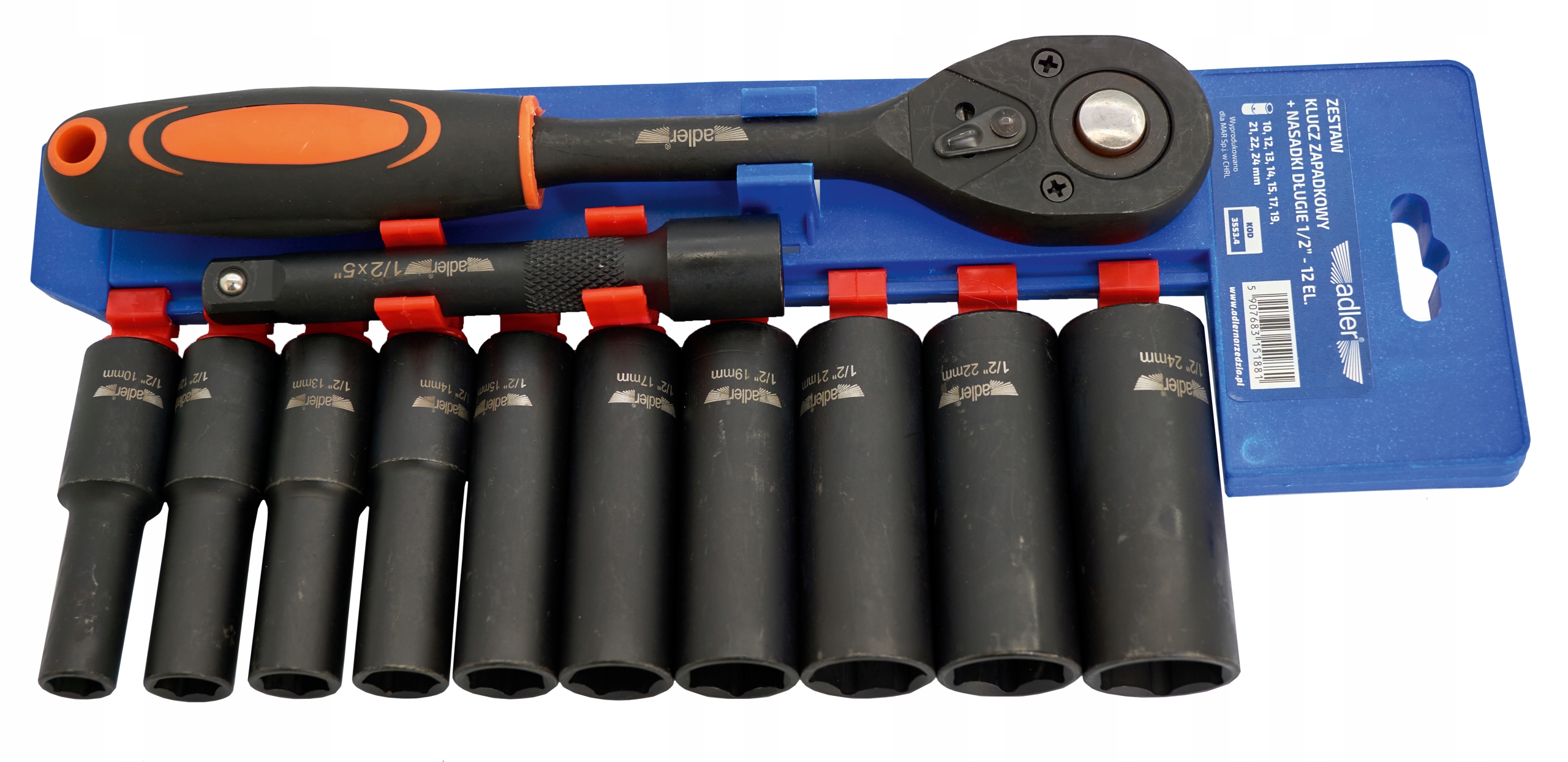 

Zestaw Klucz Zapadkowy I Nasadki Długie 1/2'-12 el