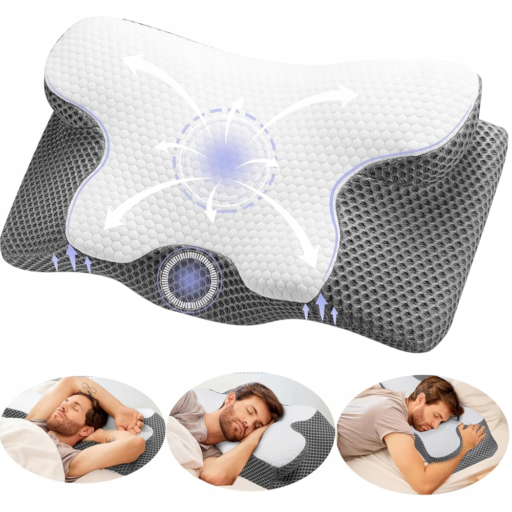 Ortopedyczna Poduszka Profilowana Antyalergiczna Na Bóle Z Pianki Poszewka