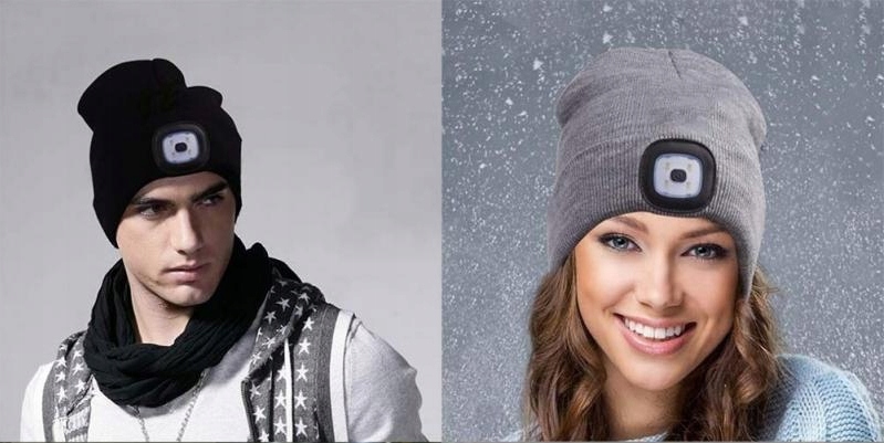 CZAPKA ZIMOWA Z LATARKĄ LAMPKĄ LED NA BATERIE Model CZSLB